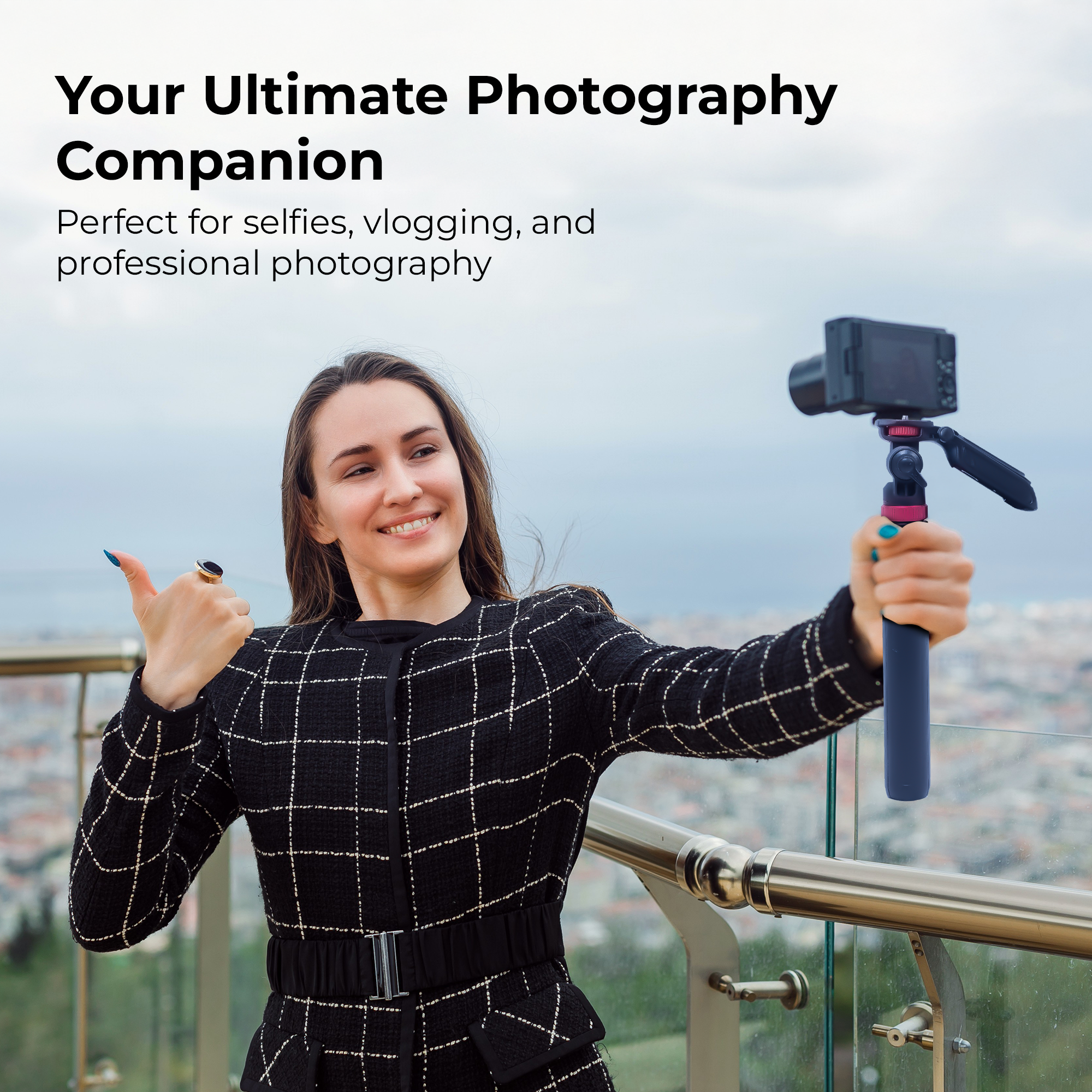 Digitek (DTR 565 SS) Tripod Selfie Stick with Wireless Remote, 360° Rotation, 7-Section Aluminum Rod, 1450mm Max Height, 3kg Load, GoPro Adapter – Compatible with Phone & Action Cameras