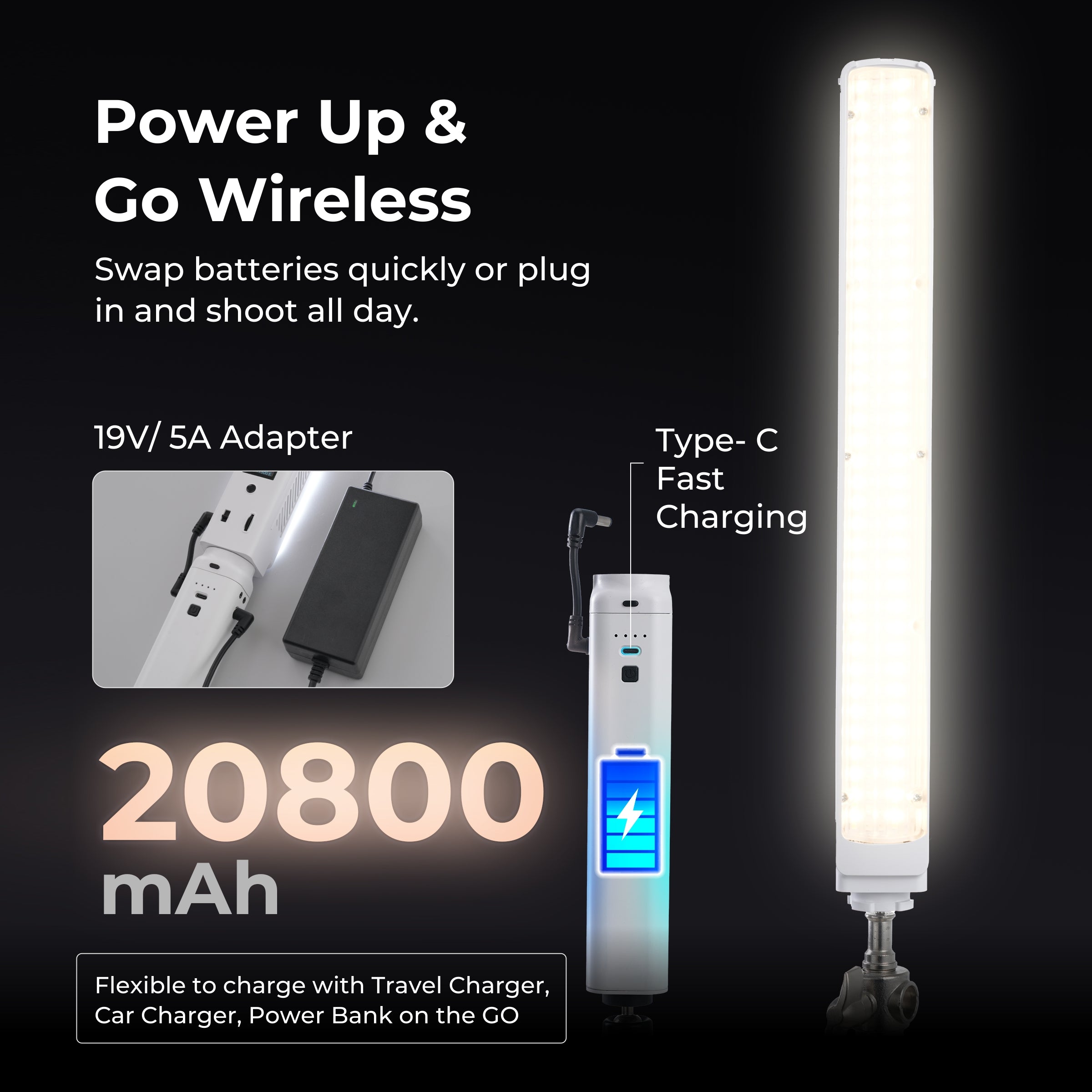 Digitek (DSL-1000 RGB) Stick Light Portable Handheld RGB LED Light Wand 100W DSL-1000 RGB