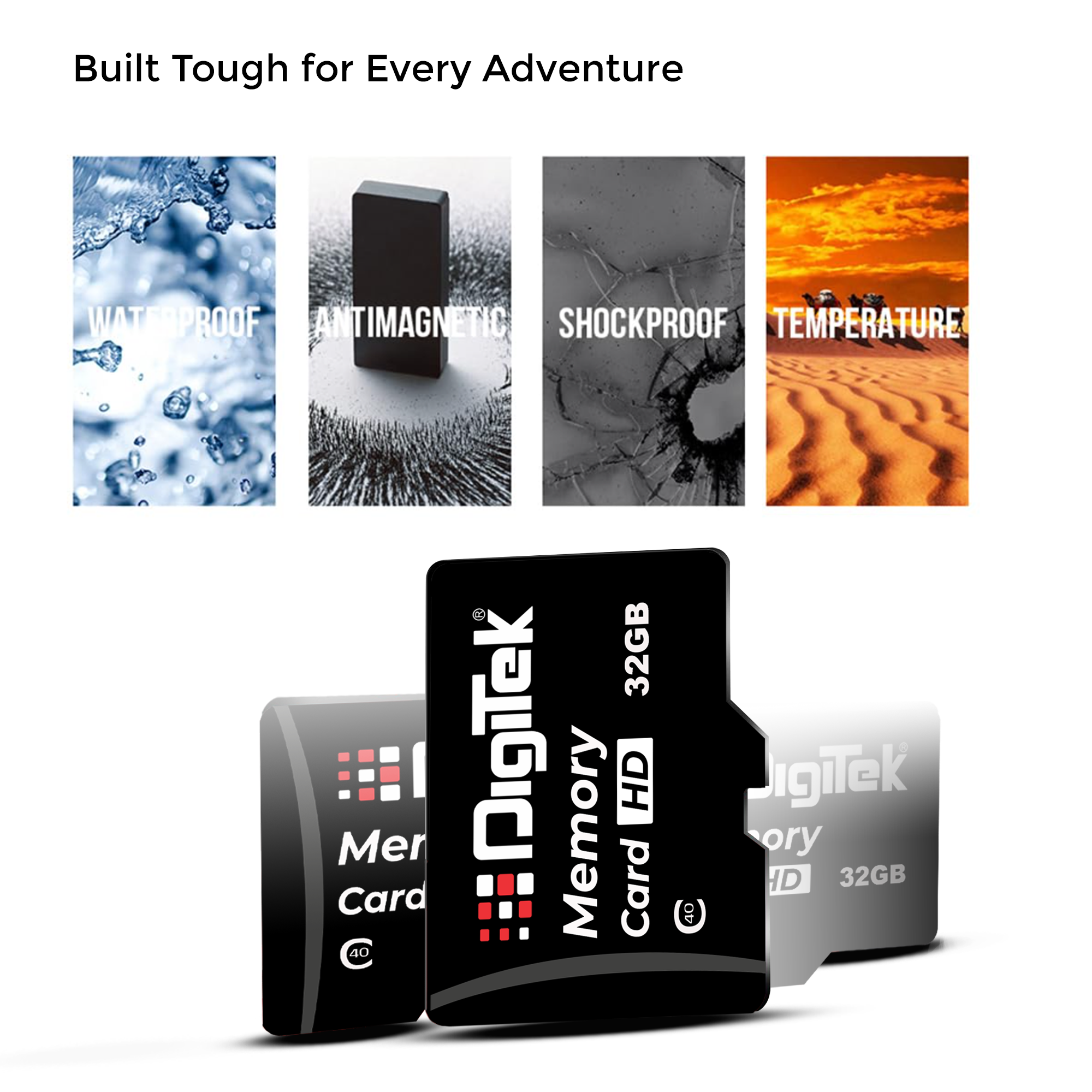 Digitek (DTF 32GB C40) High Speed 32GB Micro SDHC UHS III Memory Card – A2 Speed, 200MB/s, Waterproof & Shockproof, for 4K/8K Video, Drones, CCTV & Smartphones