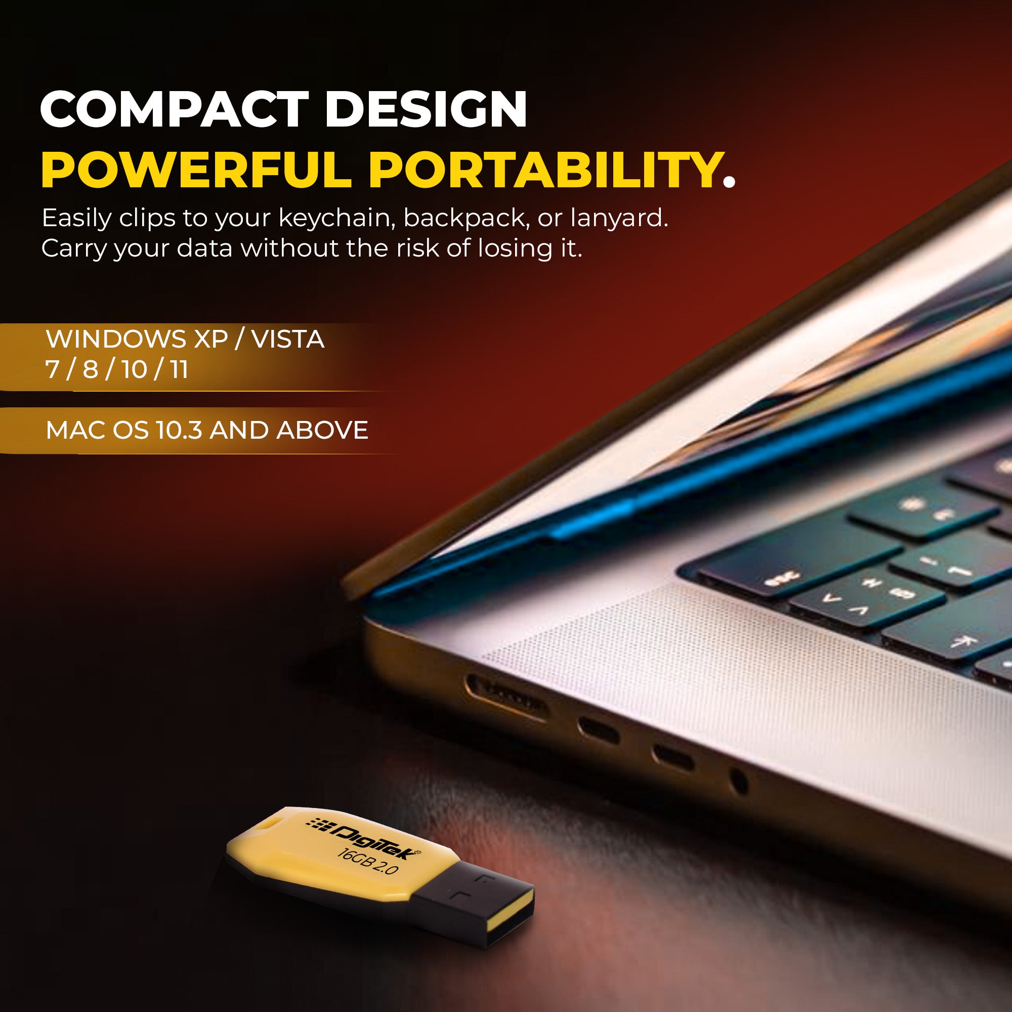 Digitek (DUD 2.0 P 16GB) High-Speed 32GB USB Pen Drive – Fast Data Storage & Transfer, Plug & Play, X-Ray, Magnetic & Temperature Resistant – Ideal for Laptops, Smart TVs, Car Audio & More