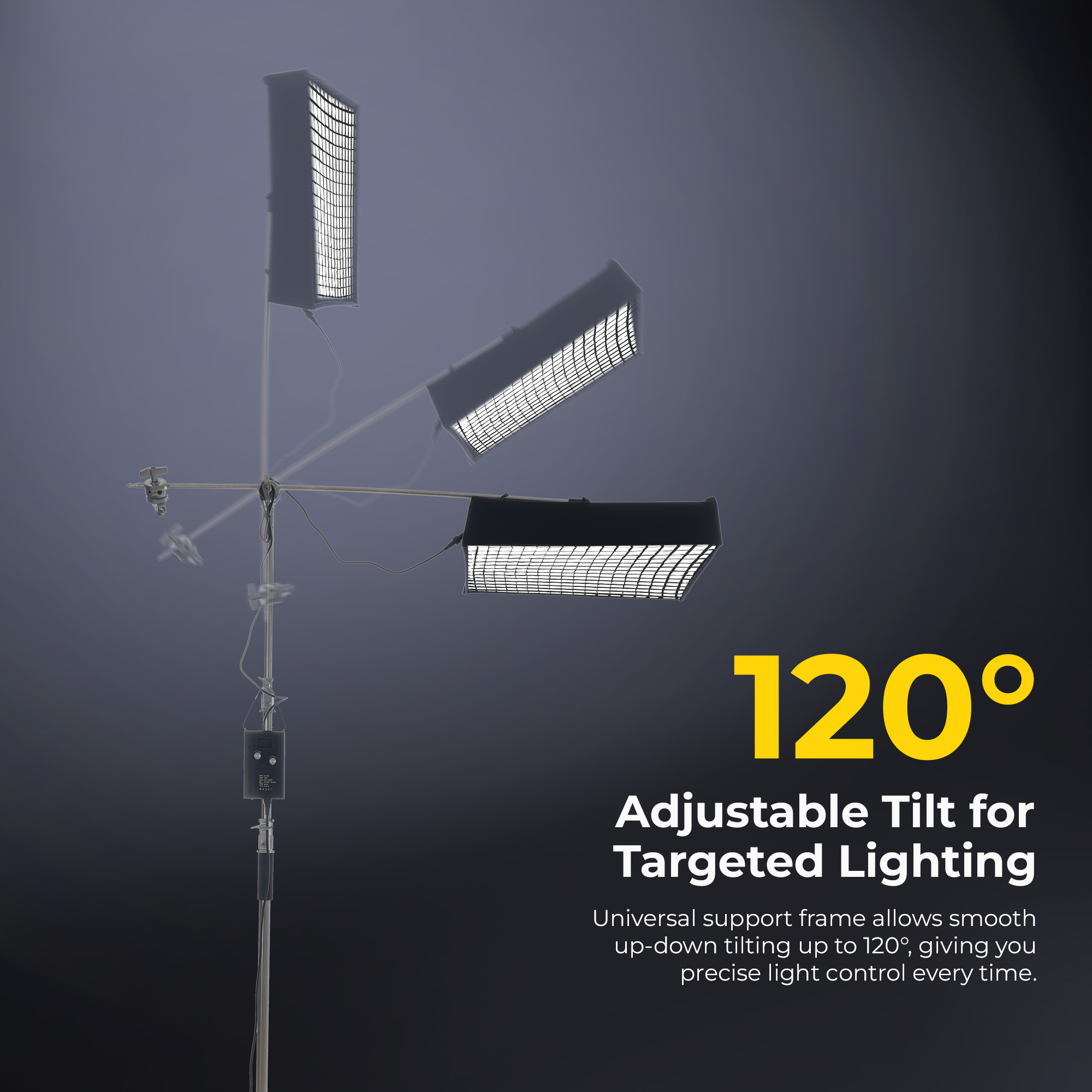 Digitek®(DFFL 6090) 200W Bi-Color Flexible Fabric LED Video Light with Remote & App Control, 1536 LEDs, 2700K–6500K±200K, 0–100% Dimming, 120° Beam Angle, 18000LM, Includes X Bracket, Diffuser, Honeycomb Grid & Accessories, for Photo & Videography