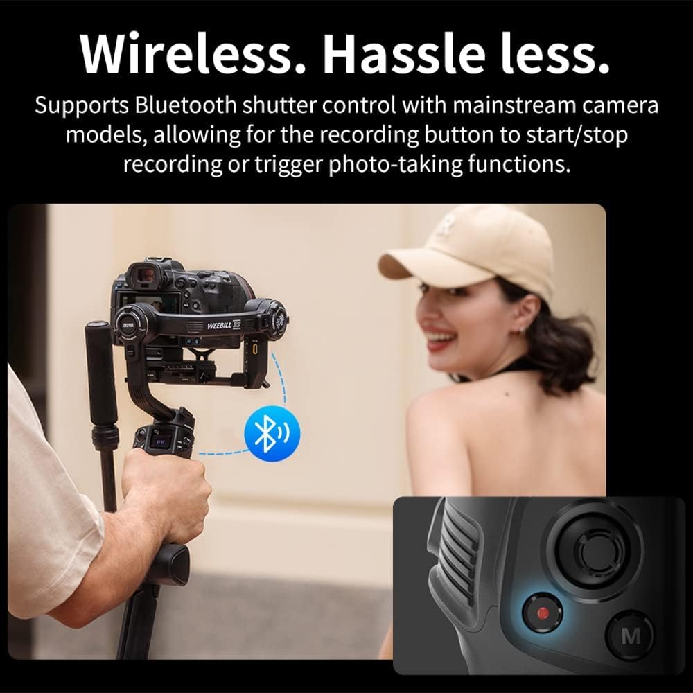 ZHIYUN Weebill 3S 3-Axis Gimbal Stabilizer for DSLR and Mirrorless Camera Compatible with Sony Nikon Canon Panasonic Lumix Extendable Sling Grip Integrated Fill Light Pd Fast Charge-Multicolor