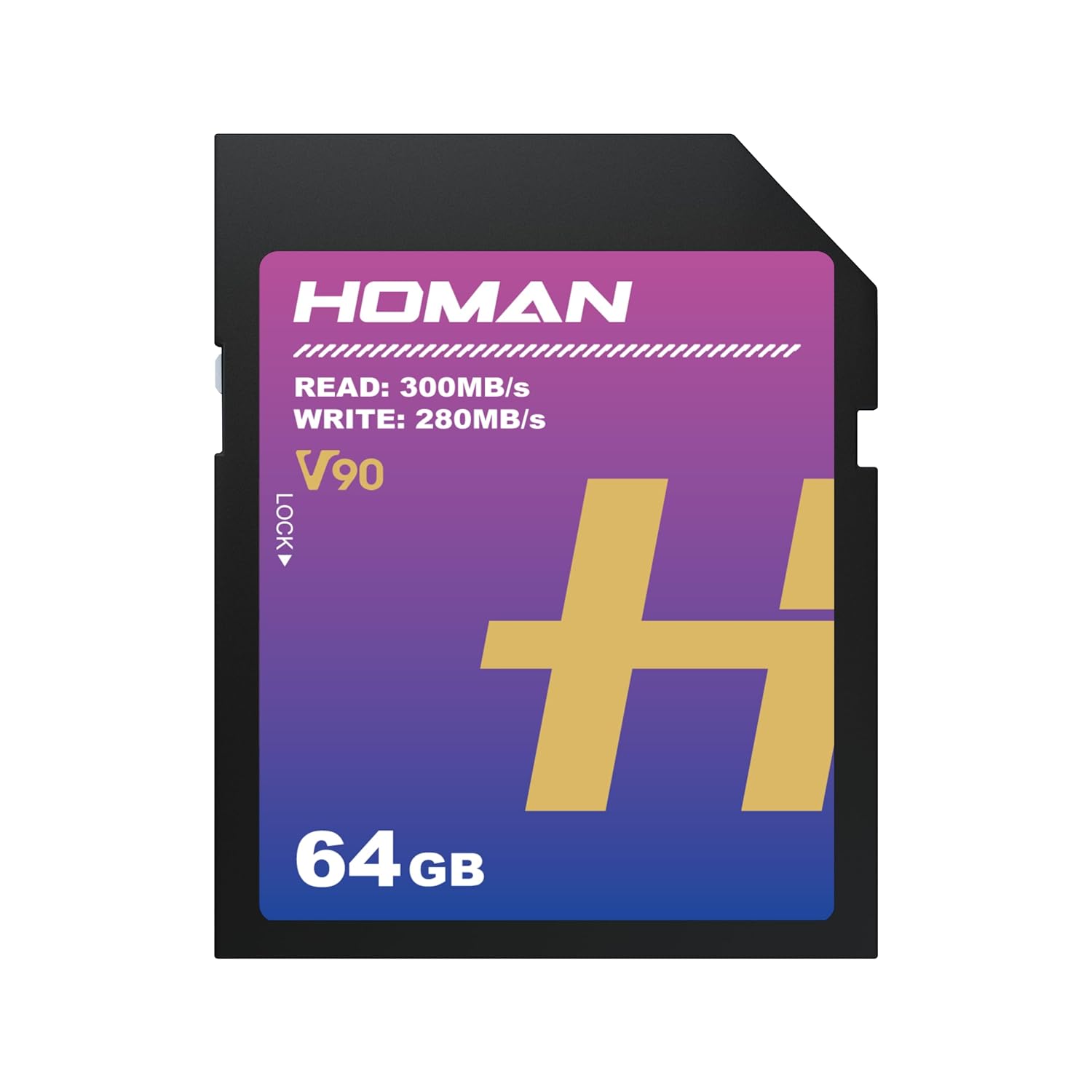 HOMAN UHS-II SD Card (V90) 64GB fit for Any Environmental Temperature from -10 Degree to 70 Degree Celsius with 5 Year Warranty & Recovery - Digitek