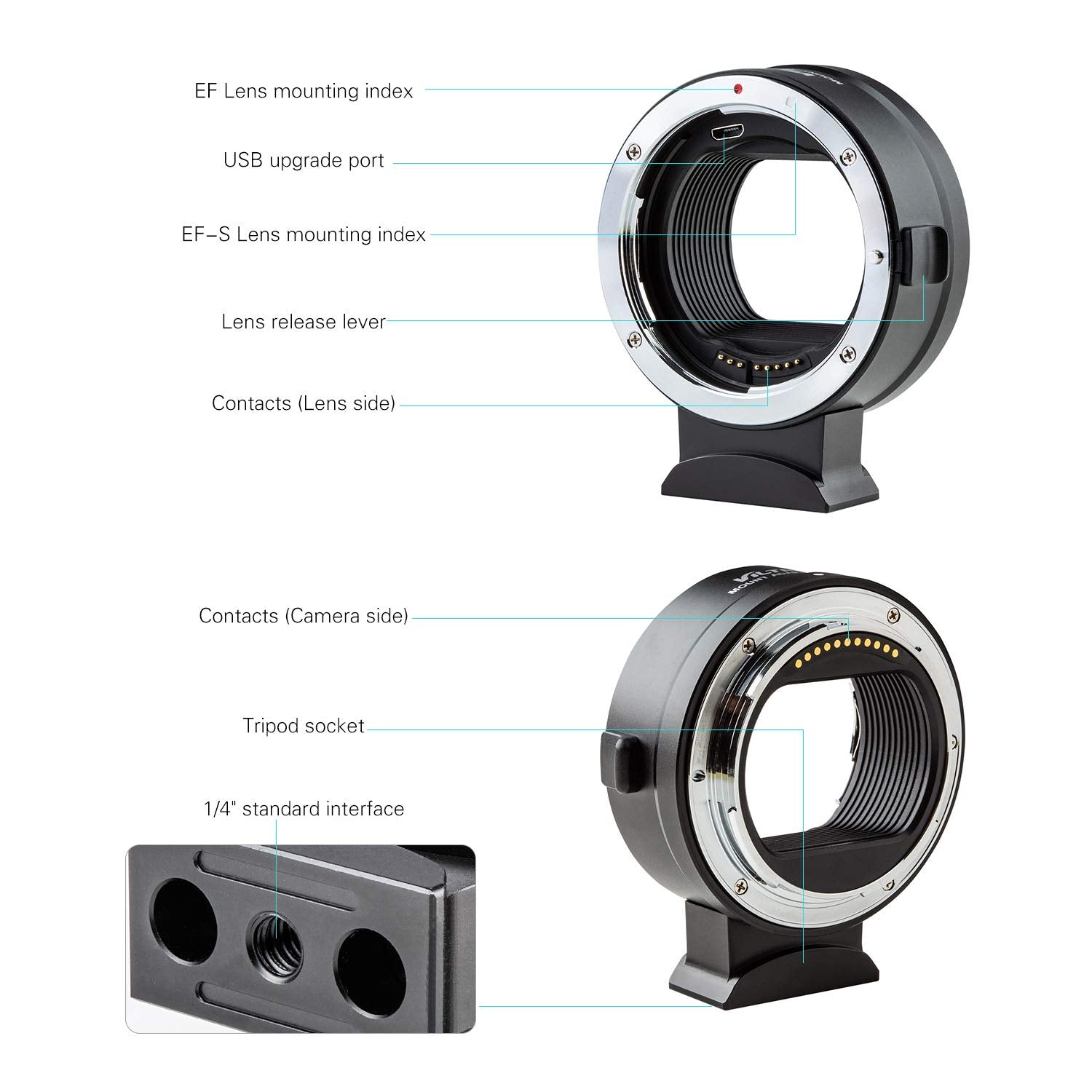 VILTROX EF-Z Lens Mount Adapter Ring Auto Focus Compatible with Canon EF/EF-S Lenses to Nikon Z6/Z7/Z50 Cameras - Digitek