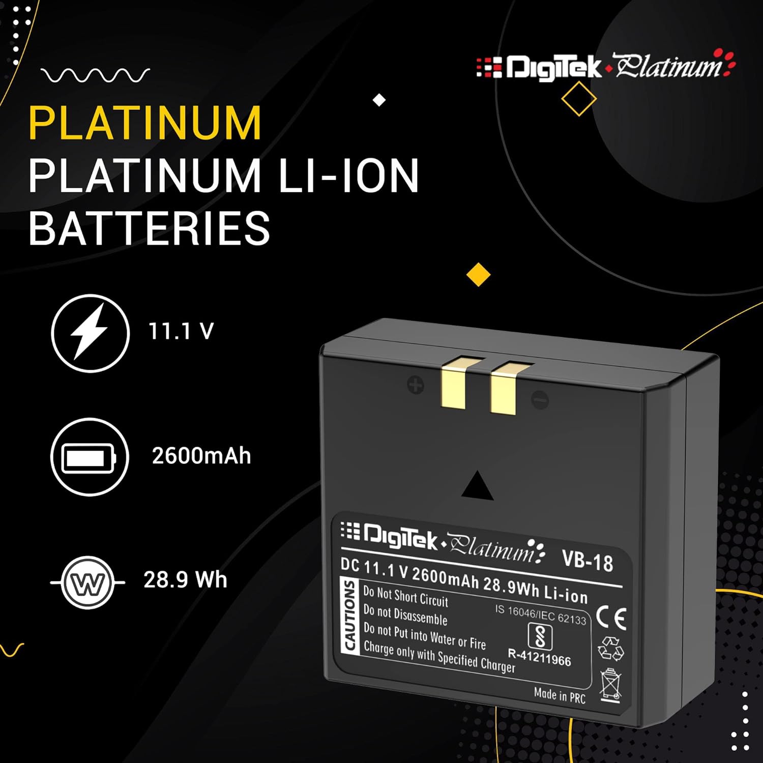 Digitek (PlatinumVB-18) Battery for Godox Flash - Digitek