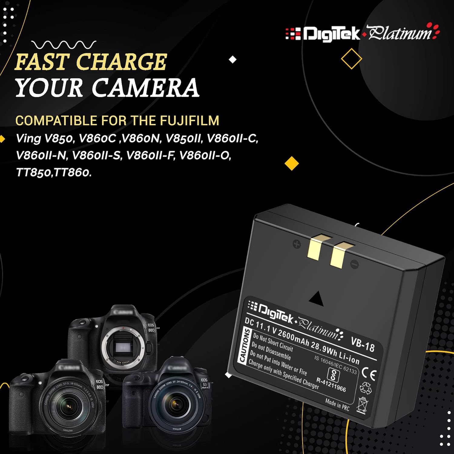 Digitek (PlatinumVB-18) Battery for Godox Flash - Digitek