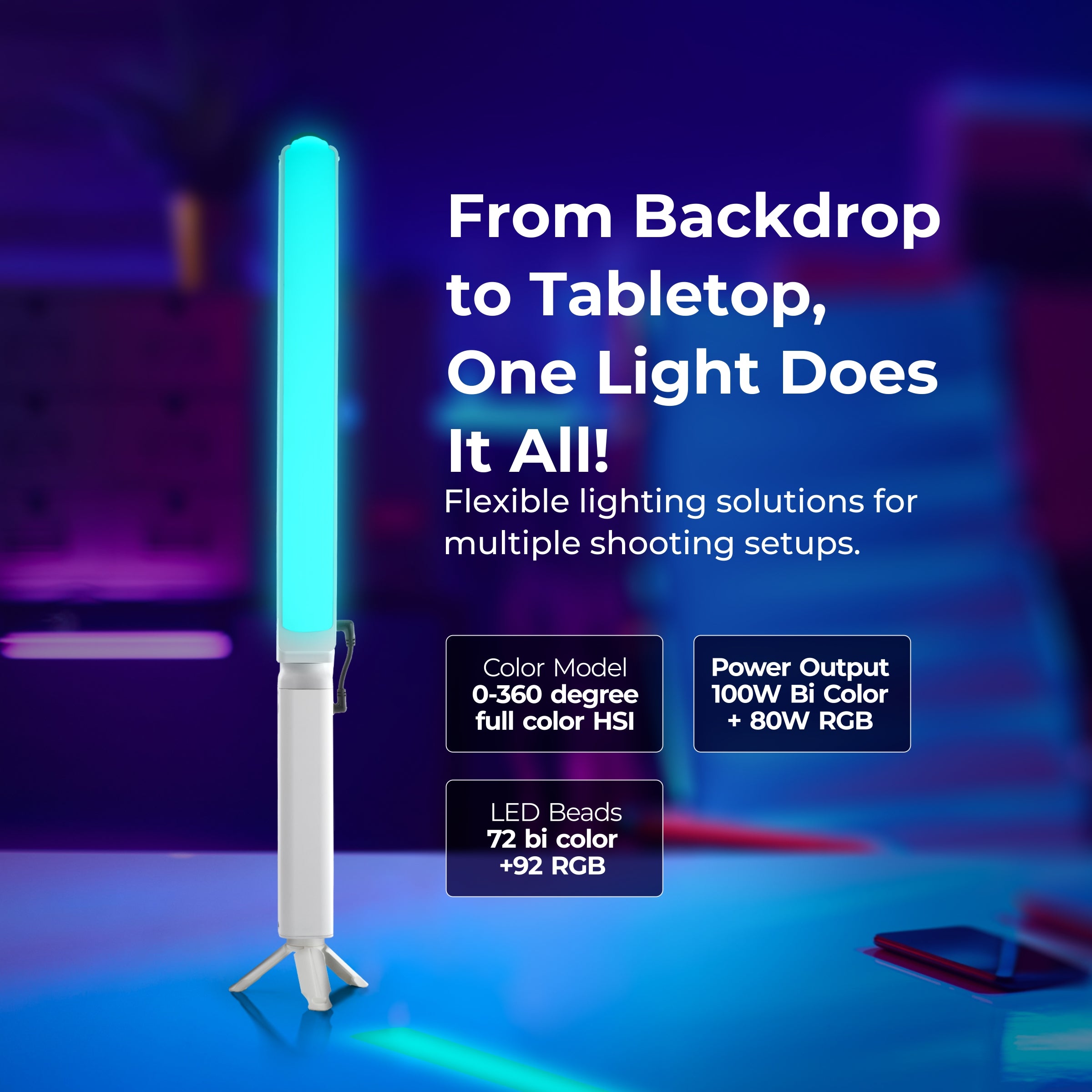 Digitek (DSL-1000 RGB) Stick Light Portable Handheld RGB LED Light Wand 100W DSL-1000 RGB