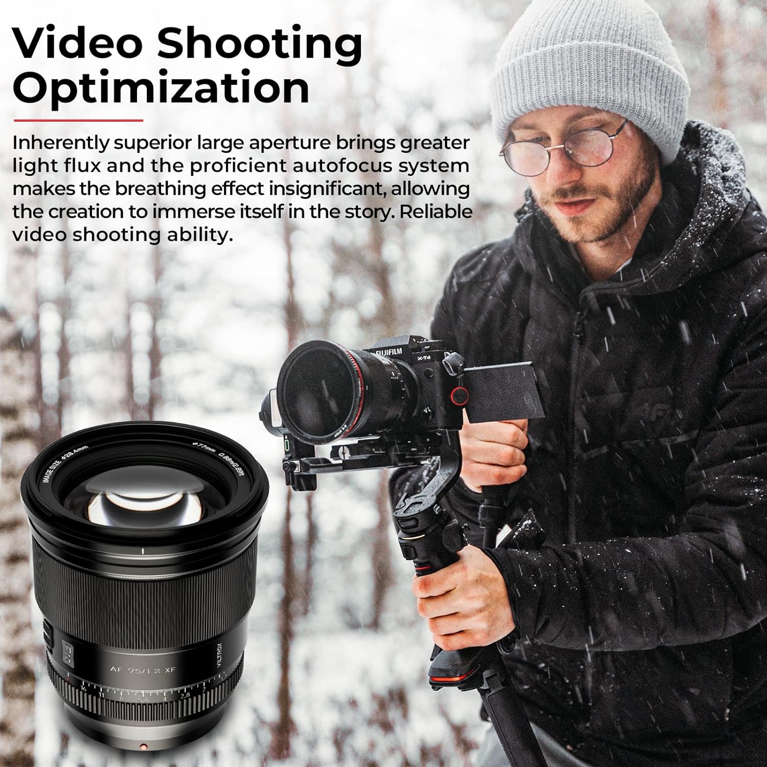 Viltrox 75mm F1.2 Pro Level Autofocus Lens, Compatible with Fuji X-Mount Mirrorless Cameras X-A7 X-E2S X-E3 X-E4 X-H1 X-H2 X-H2S X-Pro2 X-Pro3 X-S10 X-T1 X-T1 IR X-T10 X T100 X-T2 X-T20 X-T200 X-T3 - Digitek