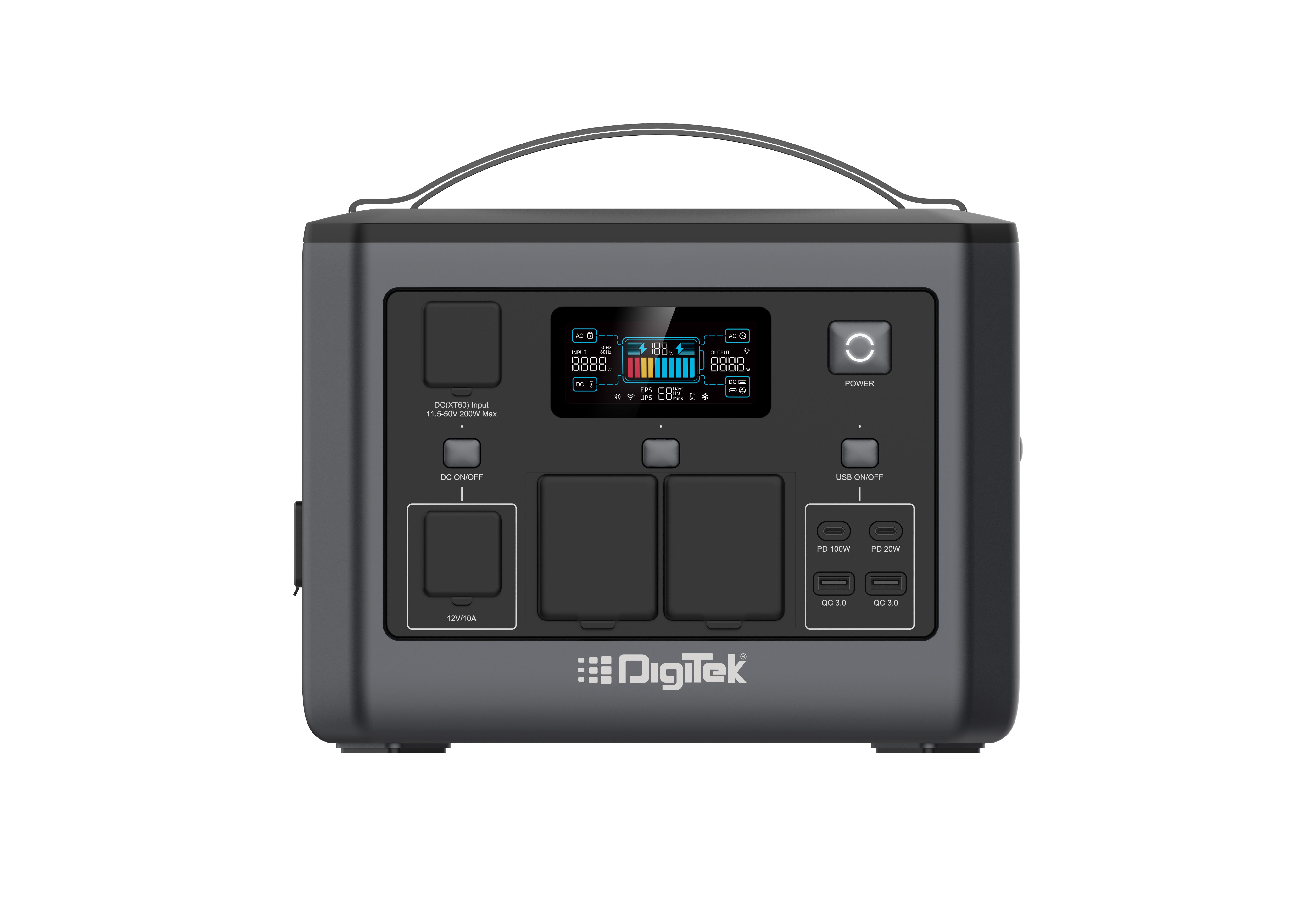 Digitek Power Station DPS 800W/Portable AC/DC Power Station Compatible with AC/DC Electronic Devices