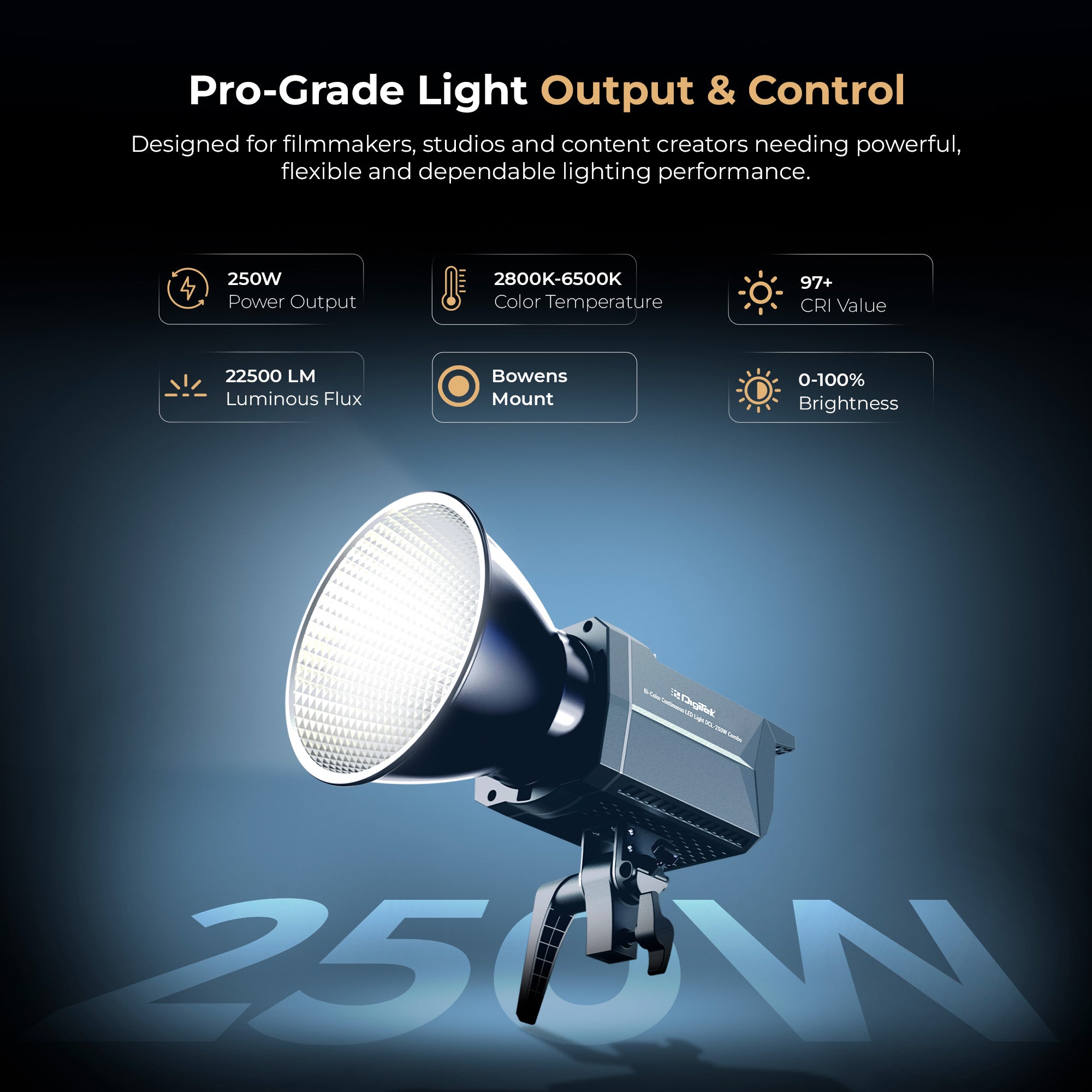 Digitek (DCL 250W Combo) 250W Bi-Color Continuous Light