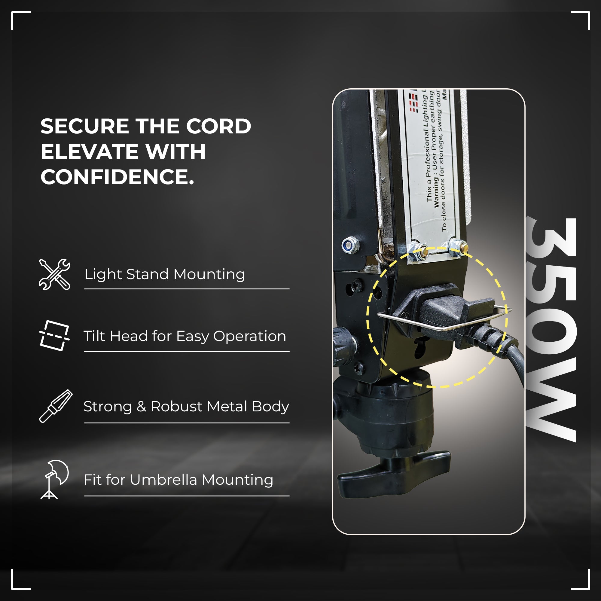 Digitek (DPL 700) Porta Light with 7 COB LED Warm White Light for Low Power Consumption for Camera Lighting in Photography & Video Shoot