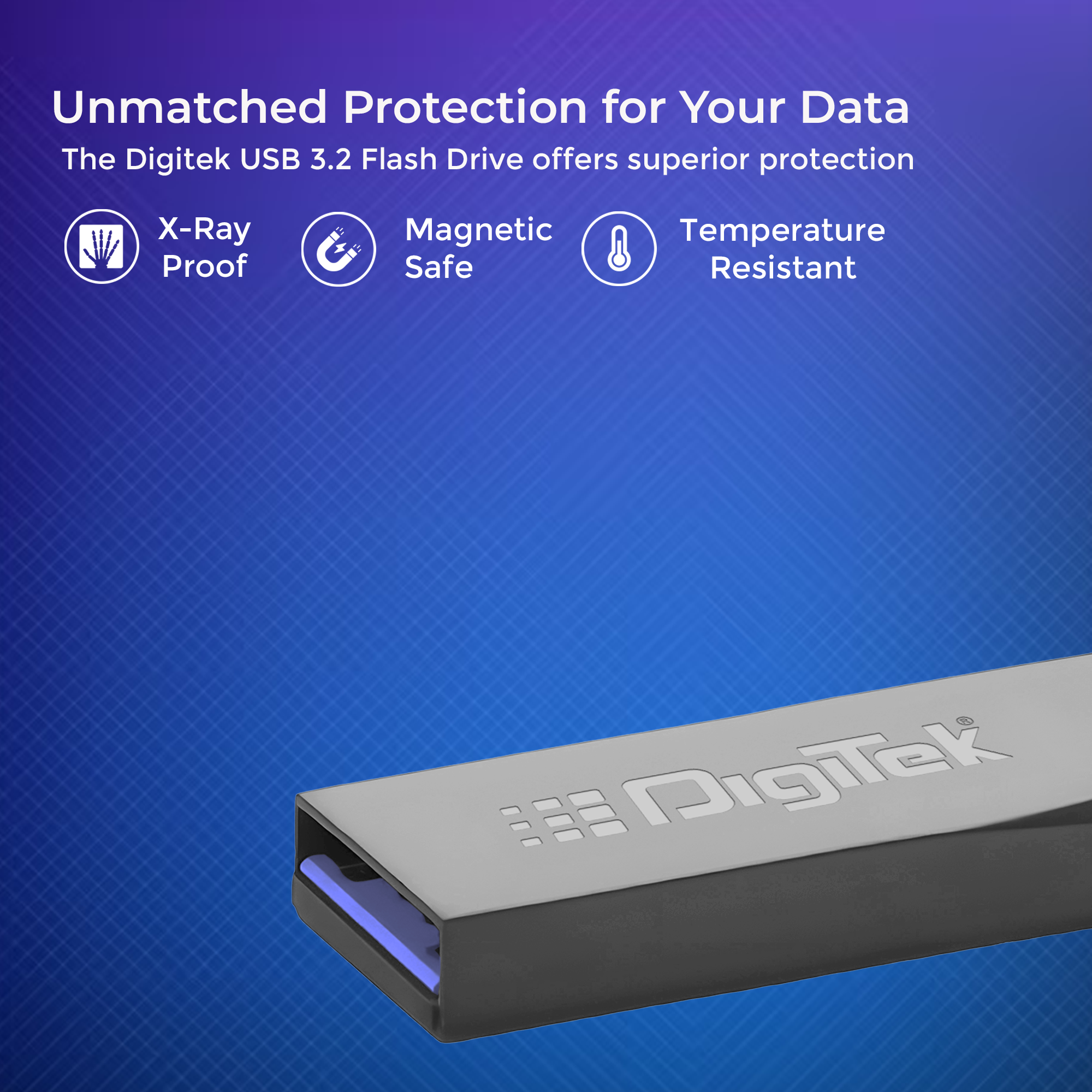 Digitek (Dud 128G V3.2) USB 3.2 Flash Drive, 128GB Storage, High Speed Read & Write, Pen Drive, Magnetic, X-Ray & Temperature Resistant | Compatible with Windows & Mac OS