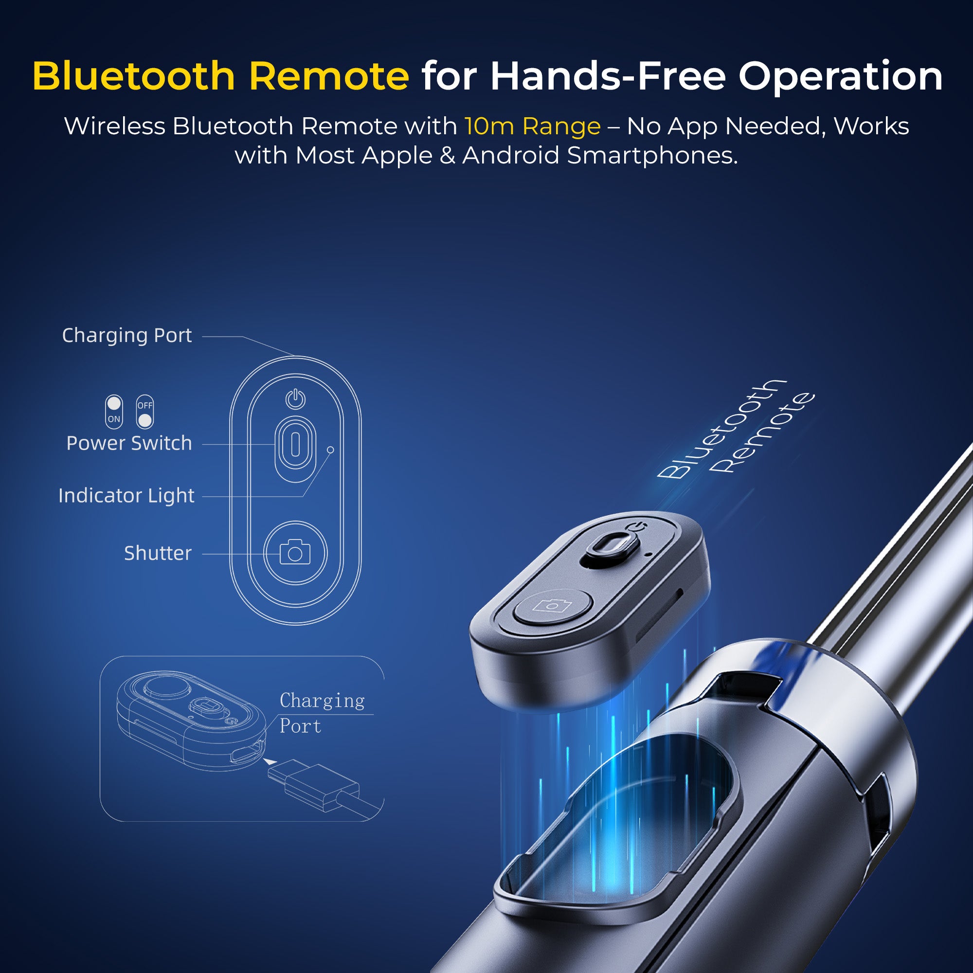 Digitek (DTR 630 SS) Extendable Tripod Selfie Stick with Fill Light, Quadpod Base, Wireless Remote, 5.25ft Max Height, 6-Section Telescopic Rod, 360° Rotation, 1Kg Load, Compatible with Android & iPhone