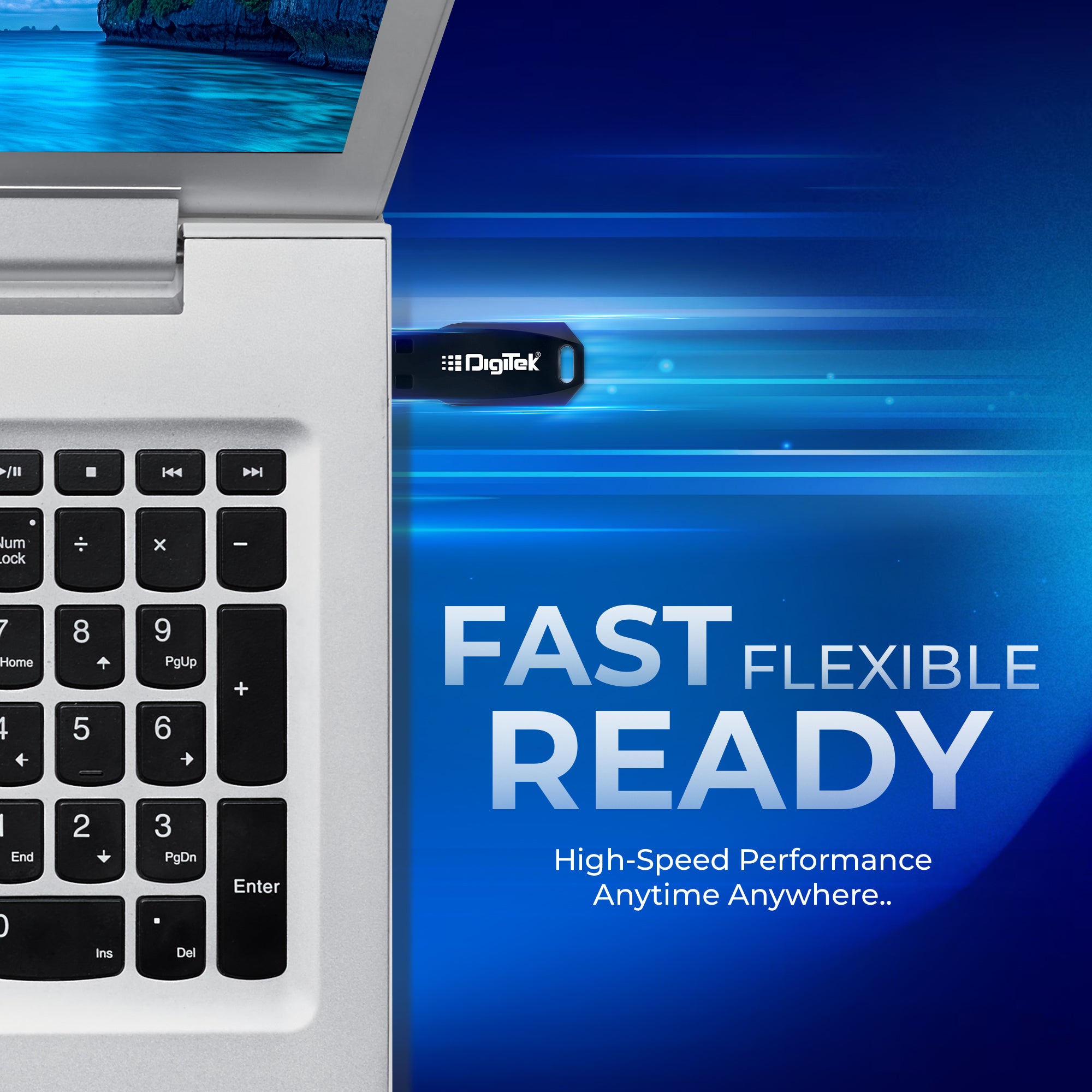 Digitek (Dud 3.2P 128GB) High-Speed USB 3.2 Pen Drive, Plug & Play, X-Ray & Magnetic Resistant, Durable Plastic Body – Compatible with Windows & Mac OS