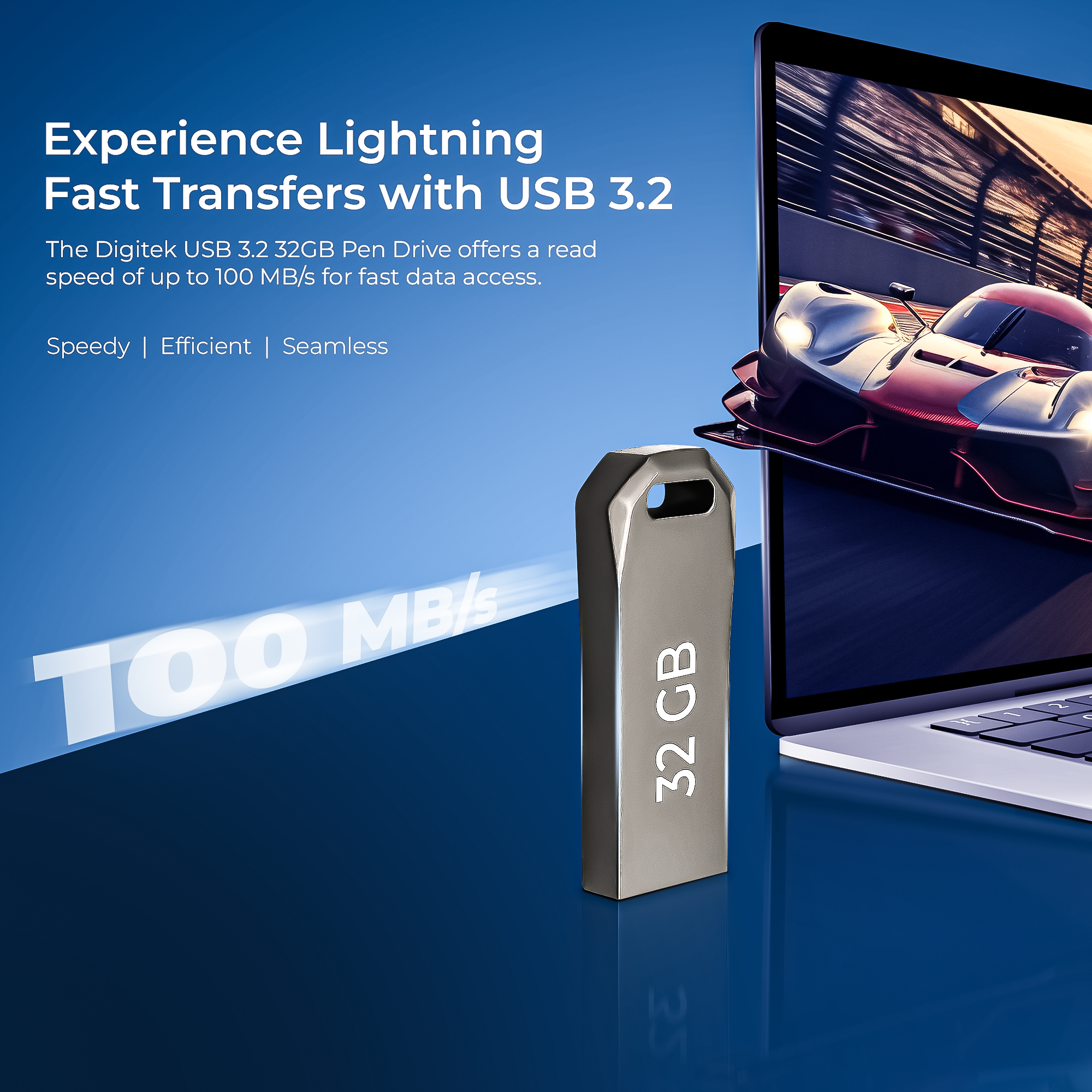 Digitek (Dud 32G V3.2) USB 3.2 Flash Drive, 32GB Storage, High Speed Read & Write, Pen Drive, Magnetic, X-Ray & Temperature Resistant, Compatible with Windows & Mac OS