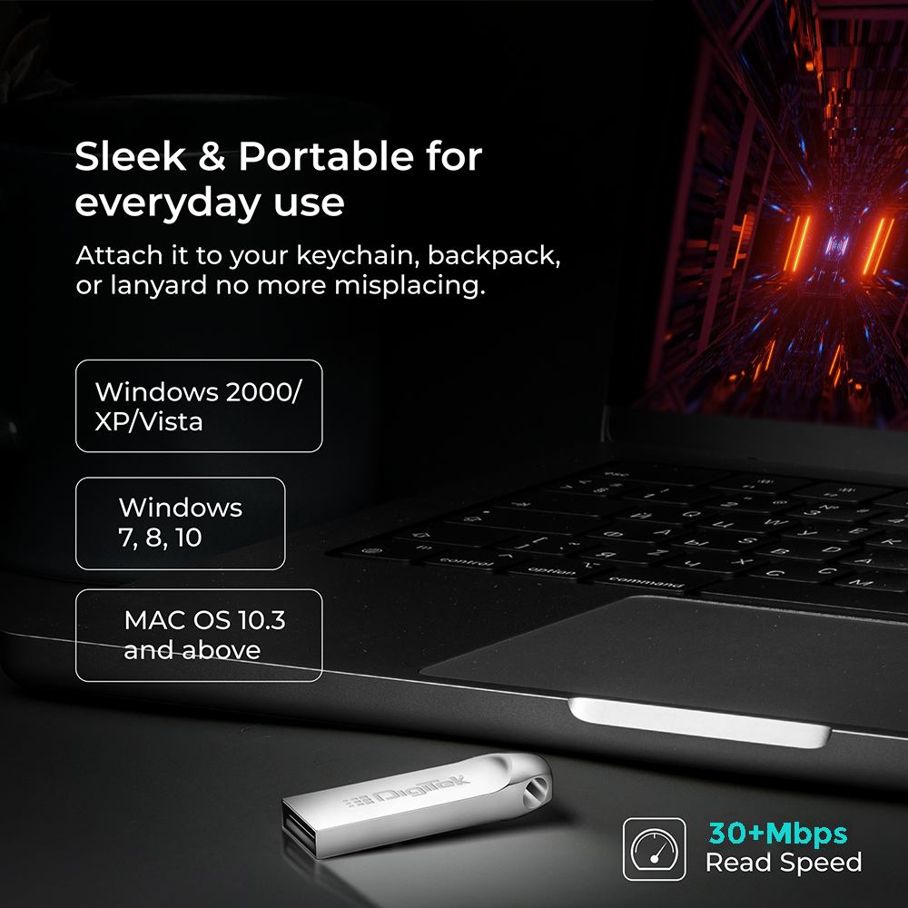 Digitek (Dud 64GB 2.0V) 64GB USB 2.0 U Disk Flash Drive, High Speed Read & Write Pen Drive, Magnetic, X-Ray & Temperature Resistant, Compatible with Windows & Mac OS