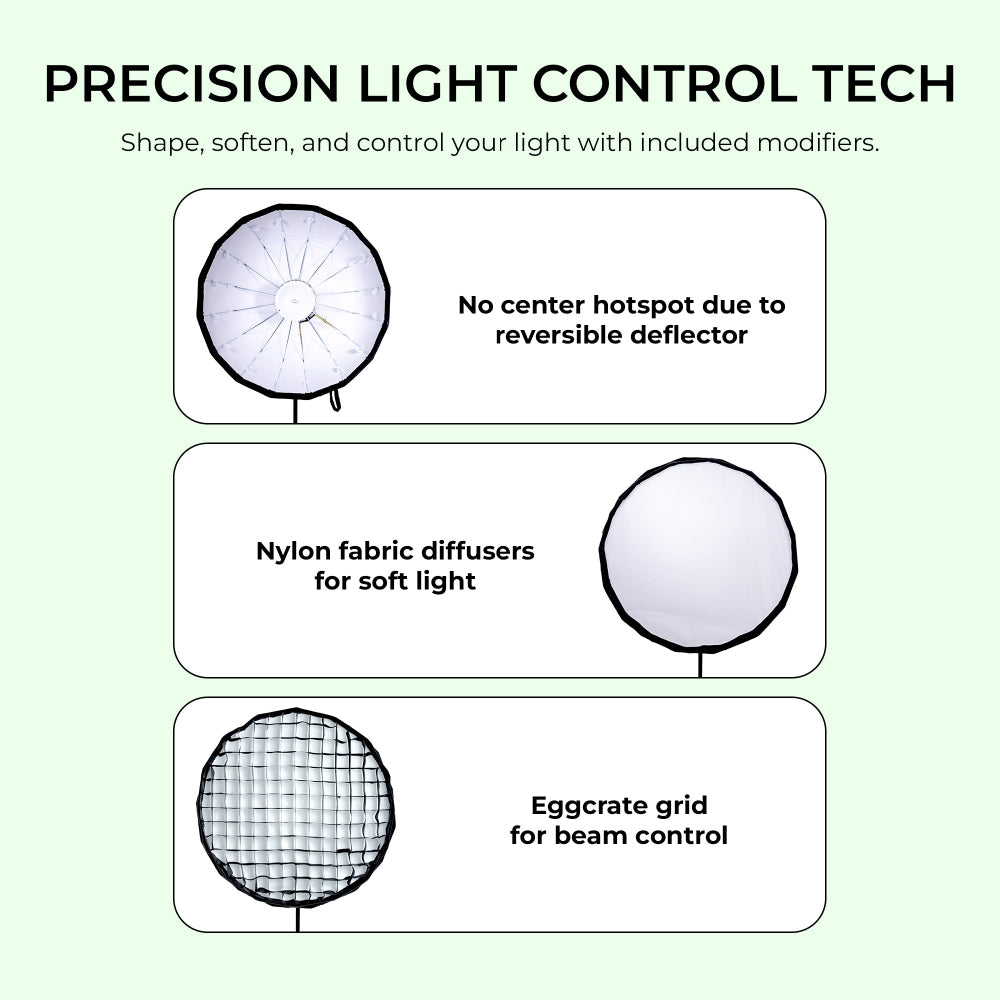 Digitek DBDS-85W 85cm Beauty Dish Softbox (White), Collapsible, Transportable, Lightweight Bowen Mount for Photography & Studio Lighting with Removable Diffuser