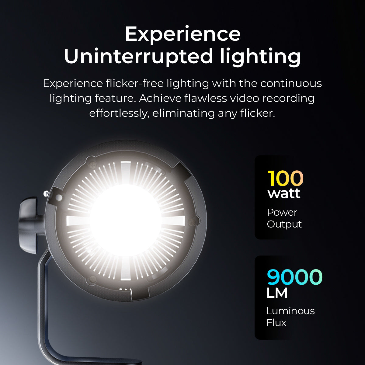 Digitek DCL-100WBC DC Combo Bi Color Continuous AC/DC LED Light DCL-lOOWBC DC Combo with 18 CM Reflector - Digitek