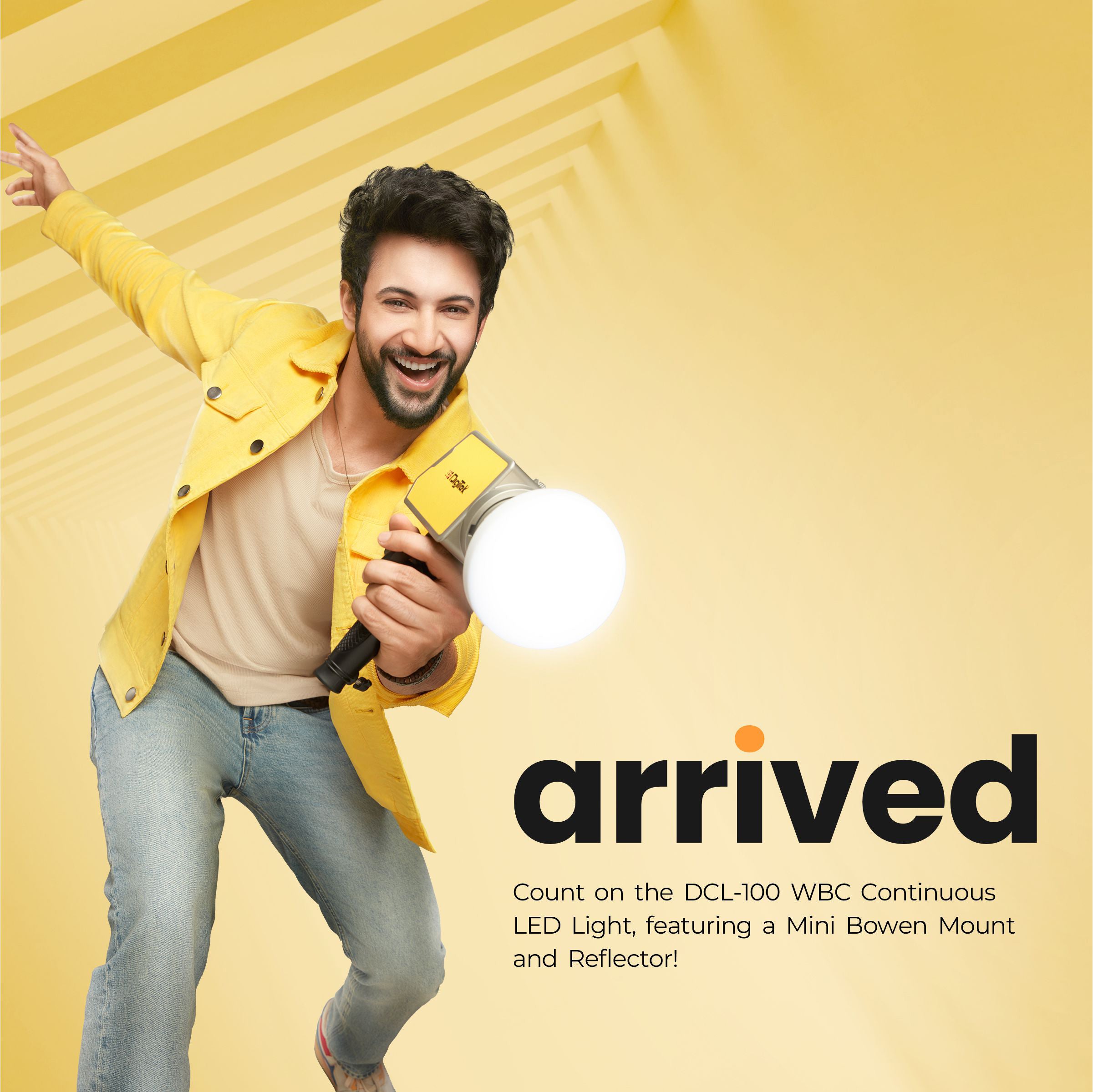 DIGITEK® (DCL-100 WBC) 100W Bi-Color Continuous LED Light with Mini Bowen Mount & Reflector, 2700K-6500K+200 Color Temp, 20FX Modes, 97+ CRI, 0-100% Brightness, APP Control, Lighting for Videography