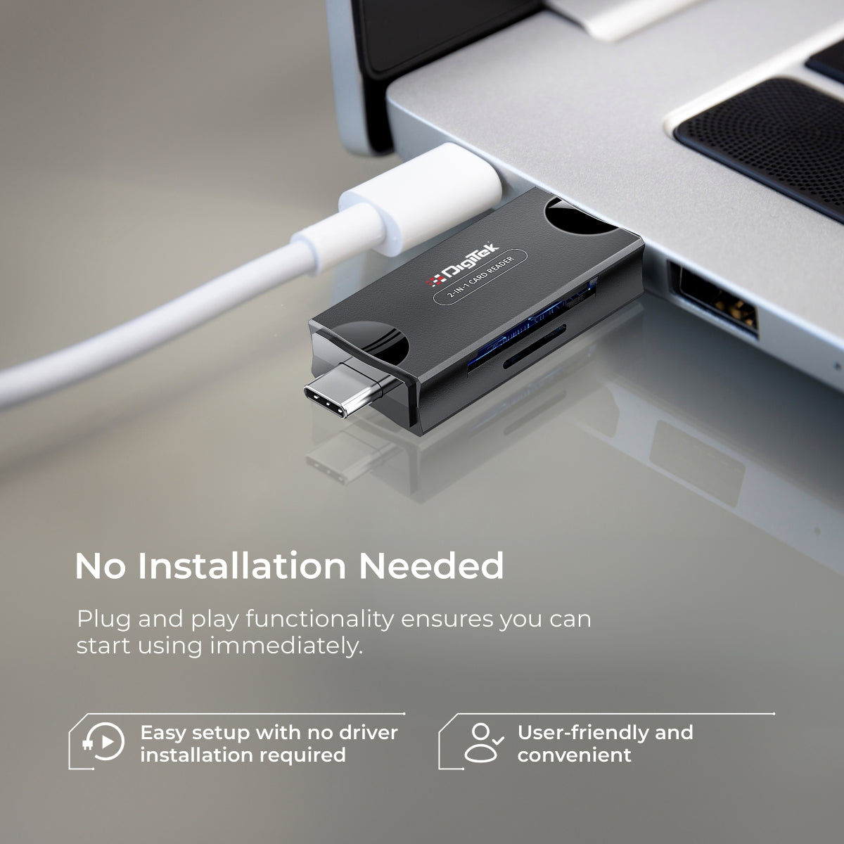 Digitek (DCR-007) USB-A 3.0 & Type C High-Speed Multi-Card Reader DCR-007