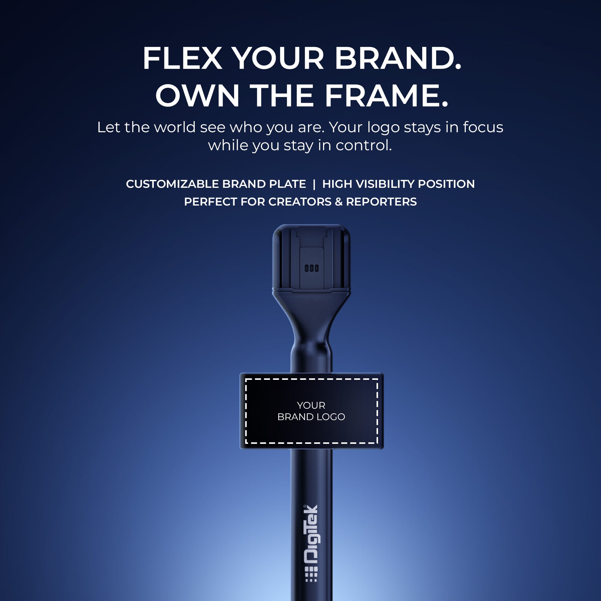 Digitek (DHMA-102) Handheld Interview Mic Adapter with Brand Display Plate and Foam Windshield to Reduce Wind Noise, Compatible with DWM 101 and Other Wireless GO Trensmitter