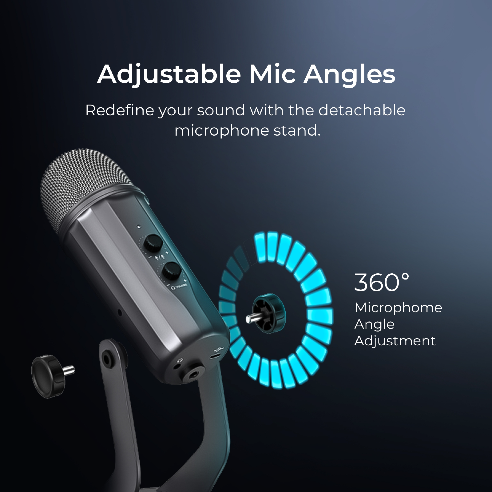 Digitek DM-601 Metal Desktop USB Microphone with Shock Mount & Adjustable Stand - Digitek