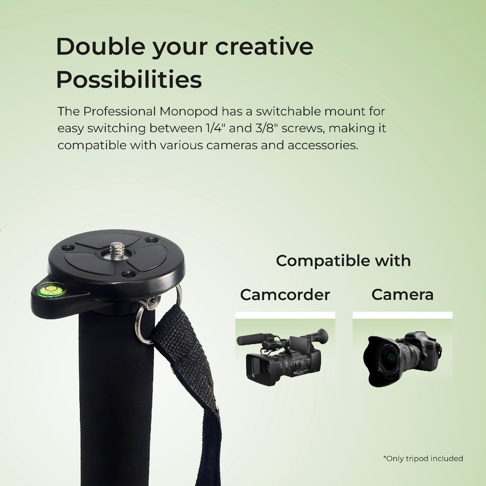 Digitek (DMP-55) Professional Monopod with Flip Lock, Max Load Capacity 4KG & Operating Height 160CM - Digitek