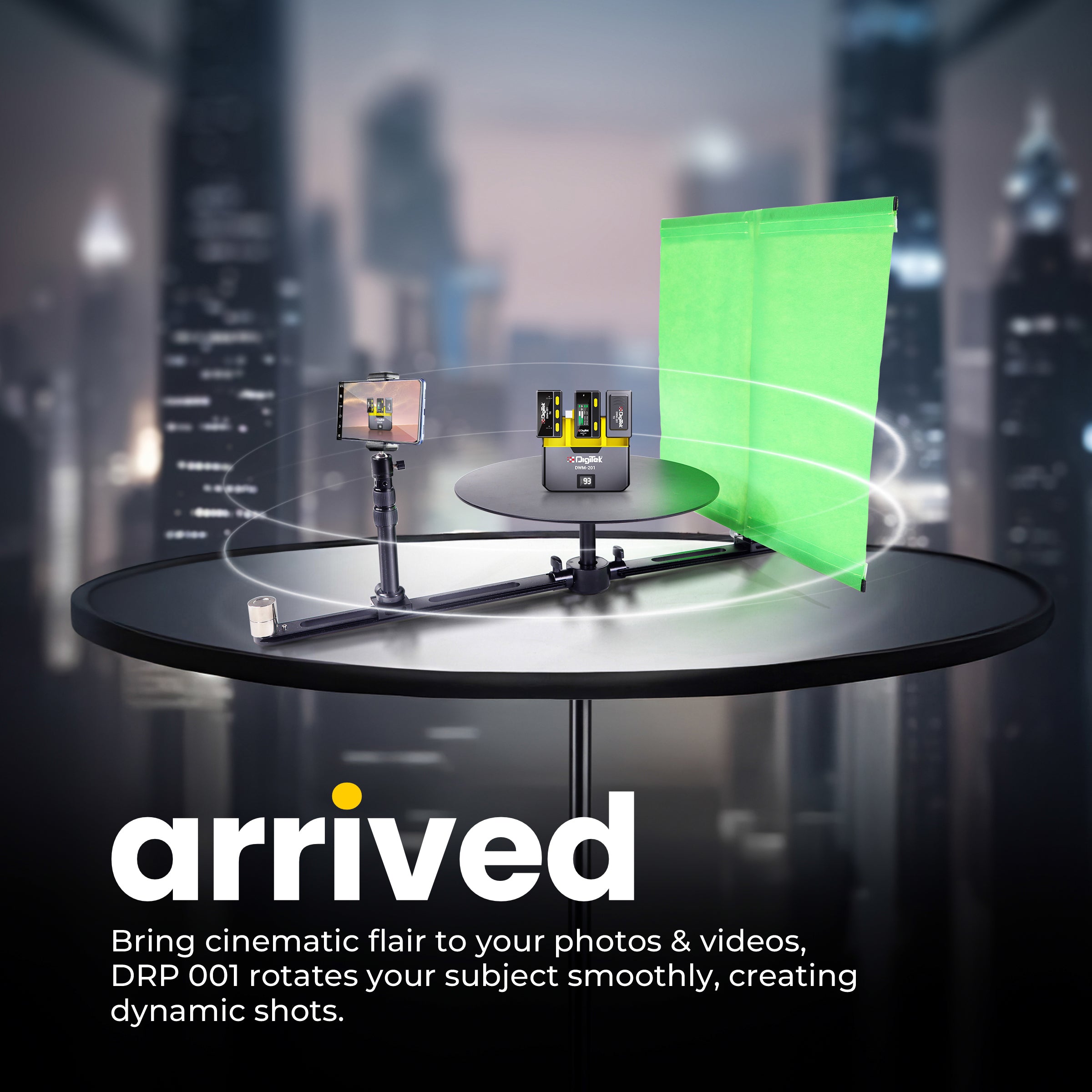 Digitek (DRP 001) Portable 360° Spin Camera Slider & Photography Turntable, Adjustable Rotating Photo & Video Booth Platform for Smartphone, DSLR, Studio, Vlogging, YouTube, and Product Filming