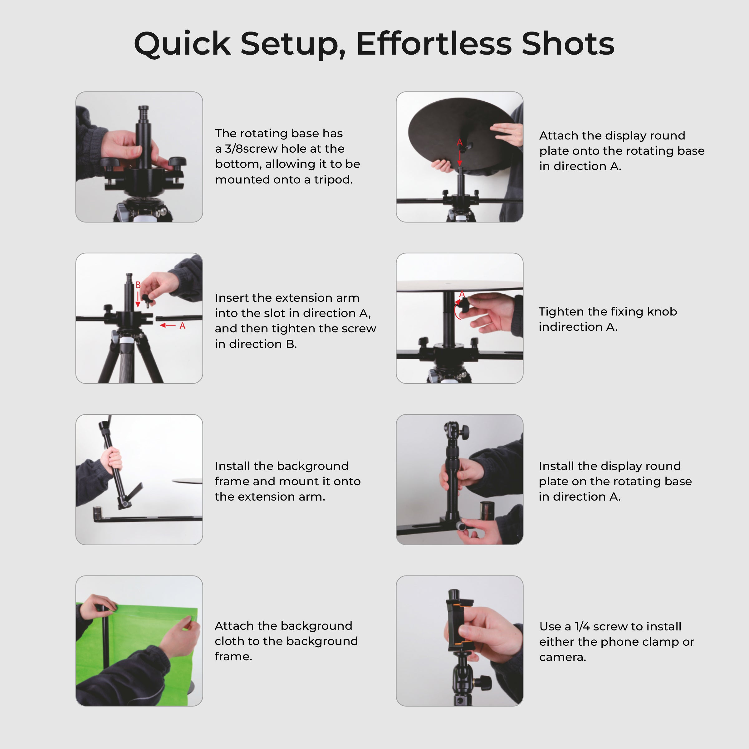 Digitek (DRP 001) Portable 360° Spin Camera Slider & Photography Turntable, Adjustable Rotating Photo & Video Booth Platform for Smartphone, DSLR, Studio, Vlogging, YouTube, and Product Filming