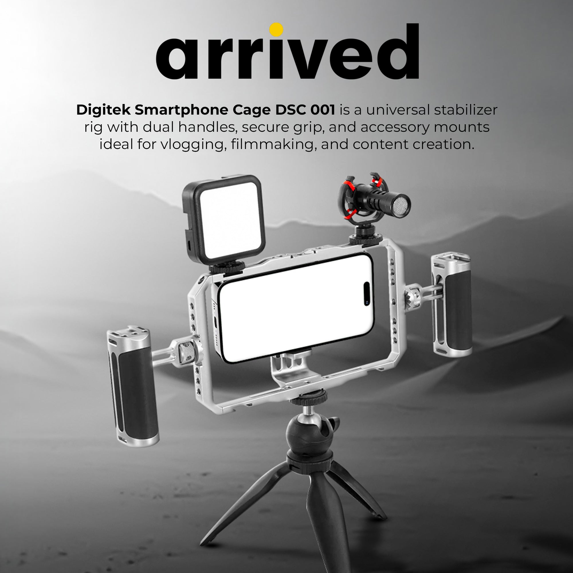 Digitek DSC 001 Aluminium Alloy Universal Type Smartphone Phone Rabbit Cage Video Stabilizer Grip Tripod Mount for Video Maker Videographer