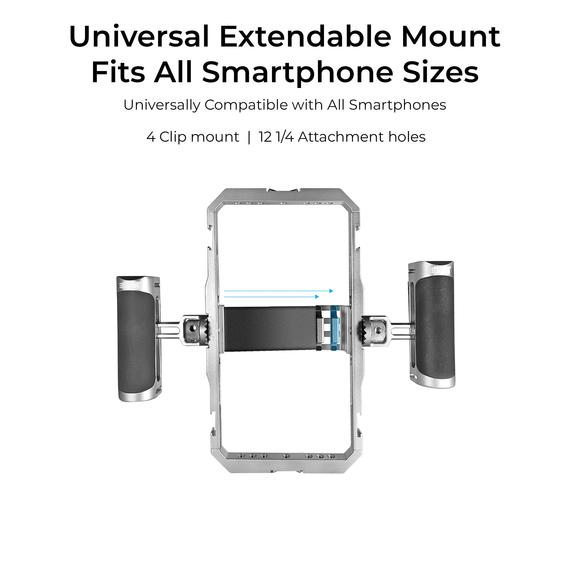 Digitek DSC 001 Aluminium Alloy Universal Type Smartphone Phone Rabbit Cage Video Stabilizer Grip Tripod Mount for Video Maker Videographer