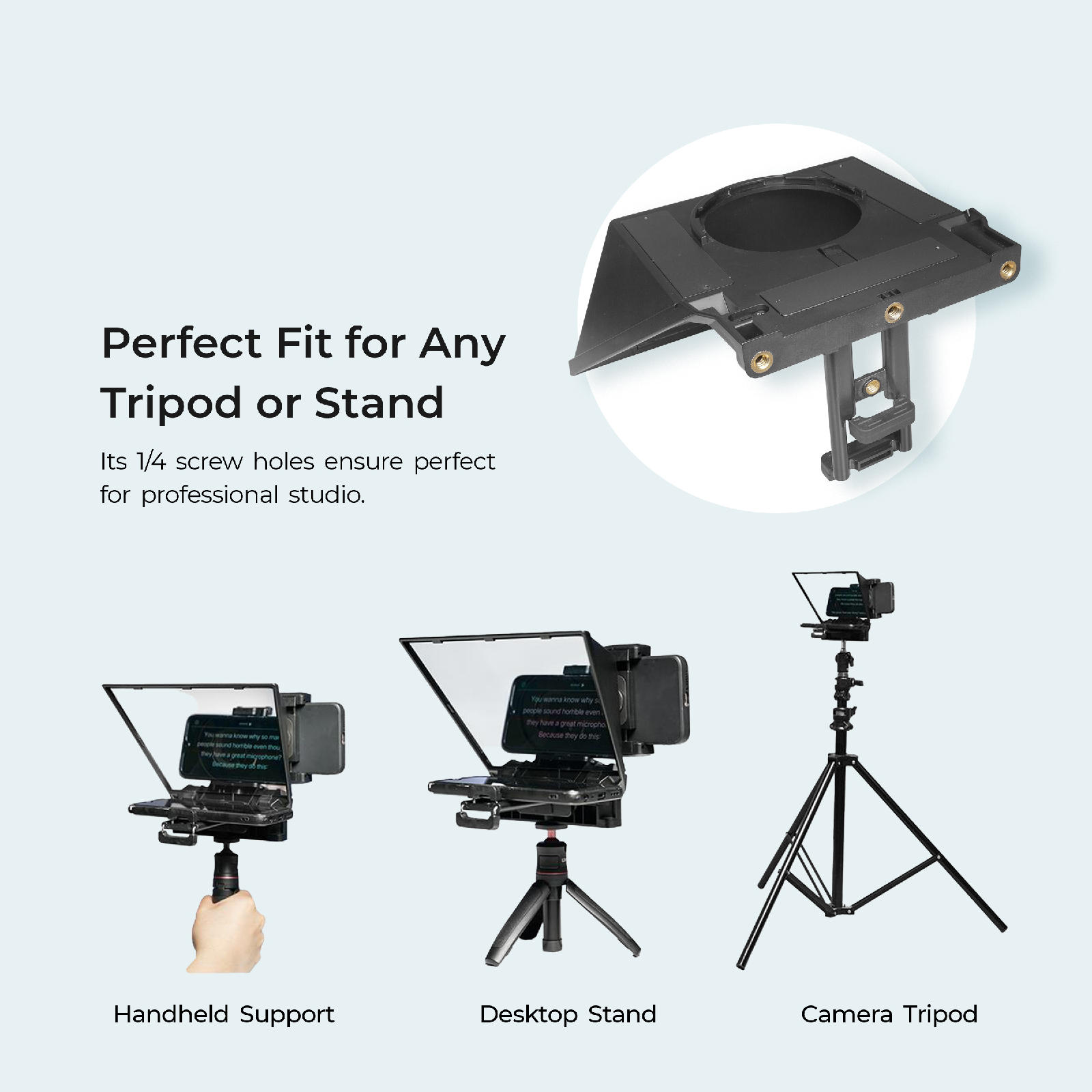 Digitek (DTP-008) 8” Digitek Teleprompter for Smartphone & DSLR Supports w/Remote Control, APP Compatible with iOS & Android Smartphones for Video Creator