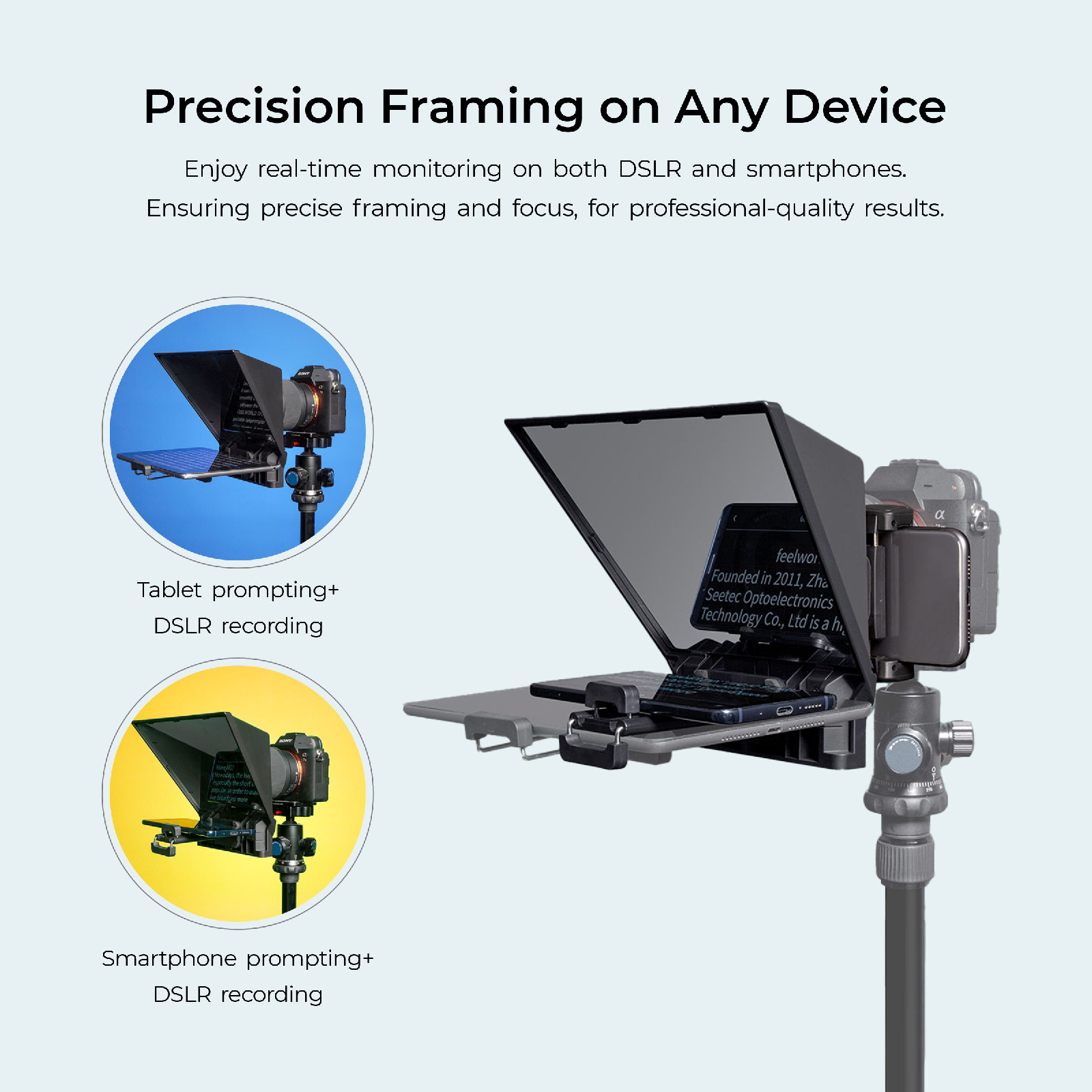 Digitek (DTP-008) 8” Digitek Teleprompter for Smartphone & DSLR Supports w/Remote Control, APP Compatible with iOS & Android Smartphones for Video Creator