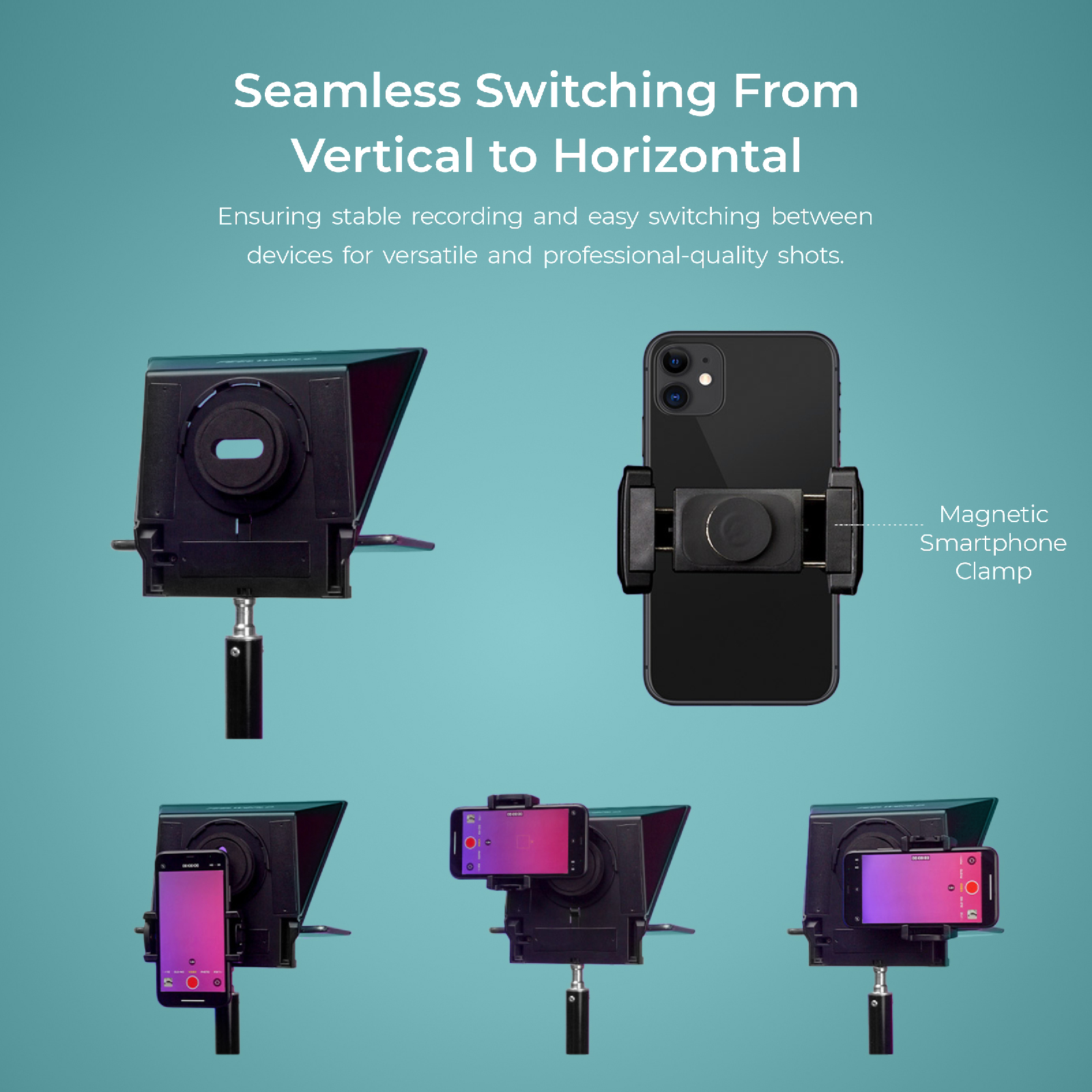 Digitek (DTP-008) 8” Digitek Teleprompter for Smartphone & DSLR Supports w/Remote Control, APP Compatible with iOS & Android Smartphones for Video Creator