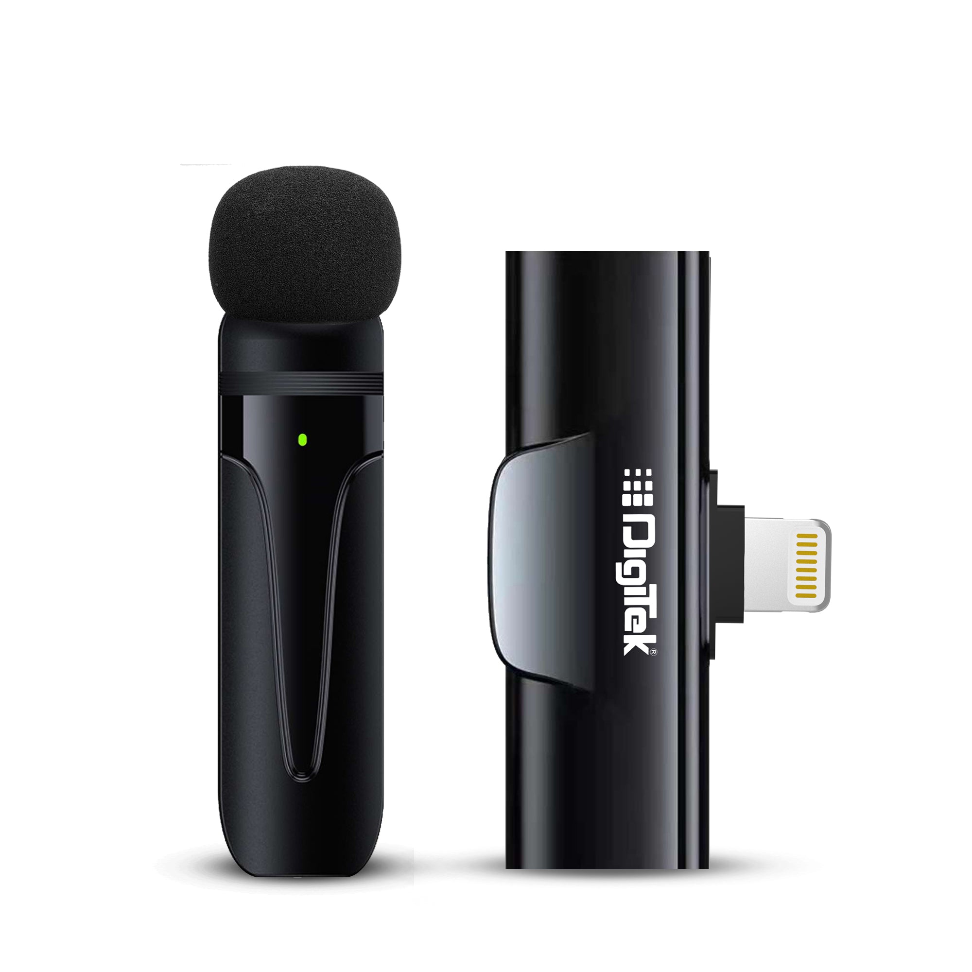 Digitek (DWM-002) Wireless Microphone & Receiver with Lightning Connector, Noise Cancellation, Fast Charging, Compatible with iPhone X/11/12/13/14 Series for Vlogging, Only for iPhones with Lightning (LTC)