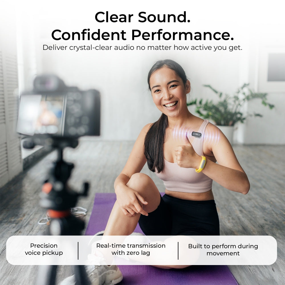 Digitek (DWM 120) Wireless Microphone System, Noise Reduction, 2.4G Mic with 50m Range & 4.5Hr Battery, for iPhone & Android Smartphones, Ideal for Vlogging, Streaming & Interviews