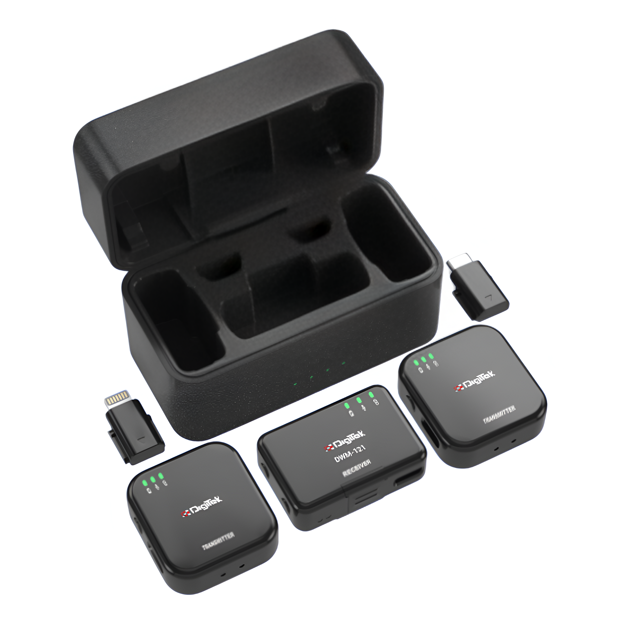 Digitek (DWM 121) Wireless Microphone System, TF Card Support, Type C & LTC Connector, 80M Range, 4.5Hr Run Time, Record with Android iOS Smartphone and DSLR for Vlogging, Interviews & Podcast