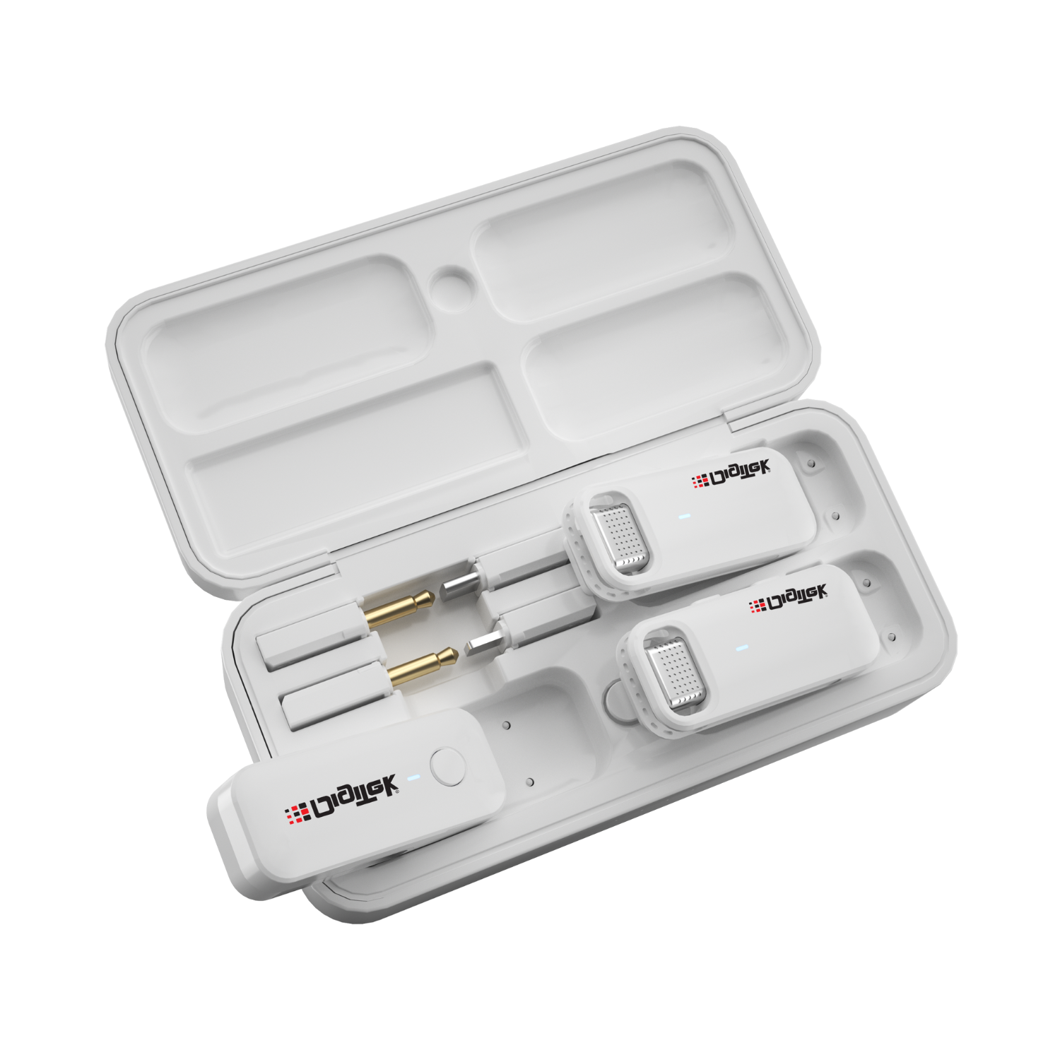 Digitek® (DWM-106) 2-in-1 Wireless Microphone System, 80M Range, Noise Cancellation & Reverberation Mode, 360° Sound Capture, Lightning/Type-C/TRRS/TRS Adapter Support for DSLR/Camcorder/Android & iOS (White Color))