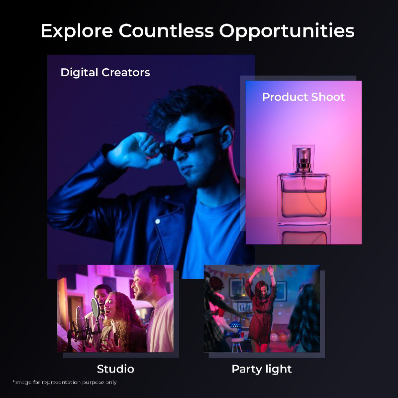 Digitek LED-D12W ML RGB Professional RGB Portable Video Light with Flicker-Free LED Technology & 2000mAh 3.7V Li-ion Battery - Digitek