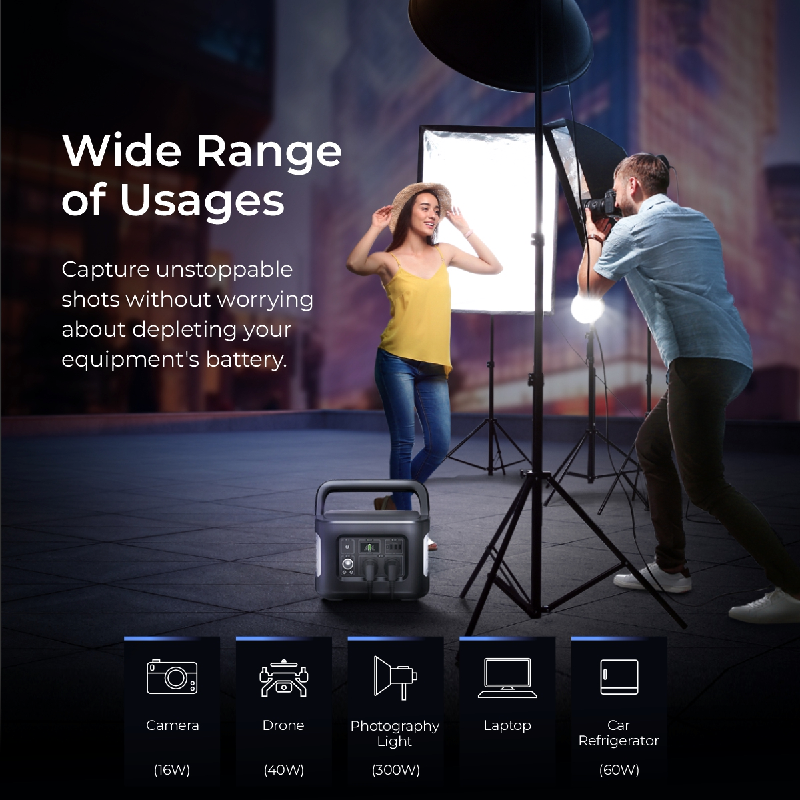 Digitek Power Station DPS 600W/Portable AC/DC Power Station Compatible with AC/DC Electronic Devices - Digitek