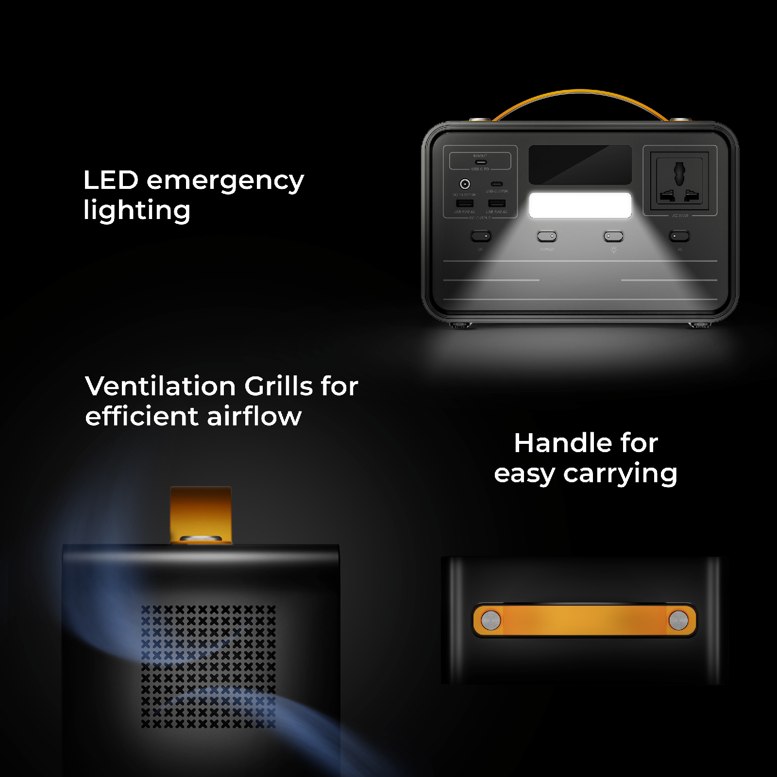 Digitek Power Station DPS 300W /Portable AC/DC Power Station Compatible with AC/DC Electronic Devices - Digitek