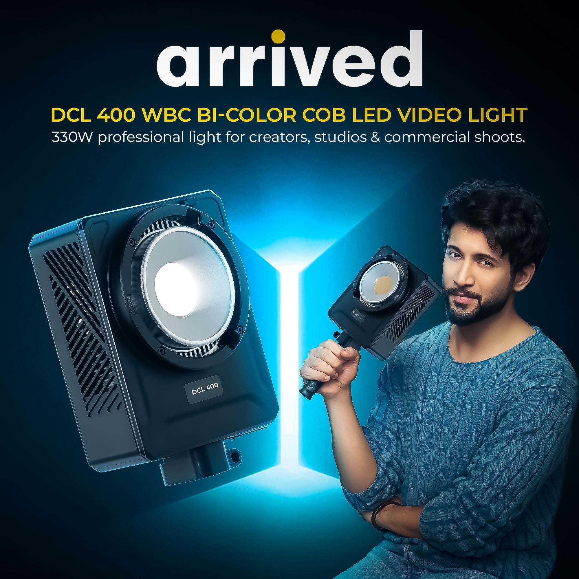 Digitek Lite (DCL 400WBC Combo) 330W Bi Color COB LED Continuous Light with Reflector & Bowens Mount, 10 Fx Effects, 0-100% Dimming, 2700K-6500K Color Temp, 26860LM, 95+ CRI, For Photo & Video Shoots