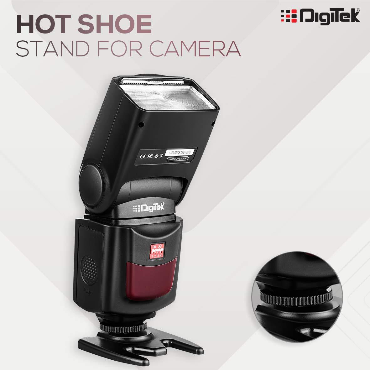 Digitek (DFL-088) Universal Electronic Flash Speedlite for DSLR Cameras Canon Nikon Pentax Olympus with Standard Hot Shoe Mount (Without Trigger) - Digitek