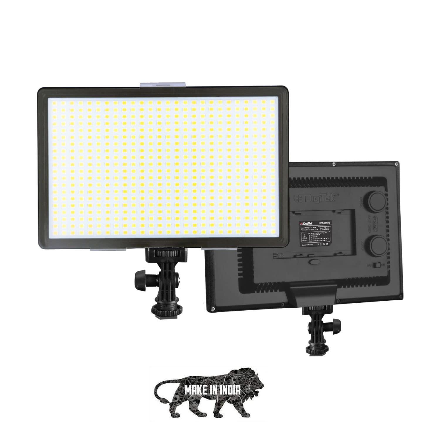 Digitek (LED-D520 WB) Professional LED 37W Video Light Compatible with Tripods, Monopods, Cameras, Table Stand & Camcorder, for YouTube Video, Product Photography, Makeup Shoot Proudly Make in India - Digitek