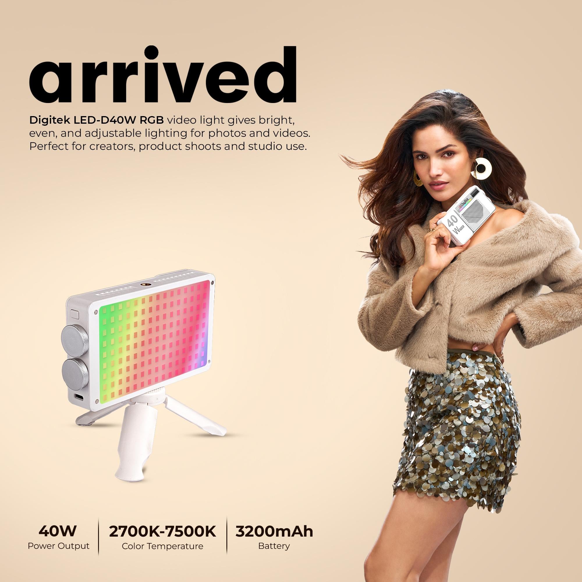 Digitek (LED-D40W RGB) Portable 40W LED Video Light