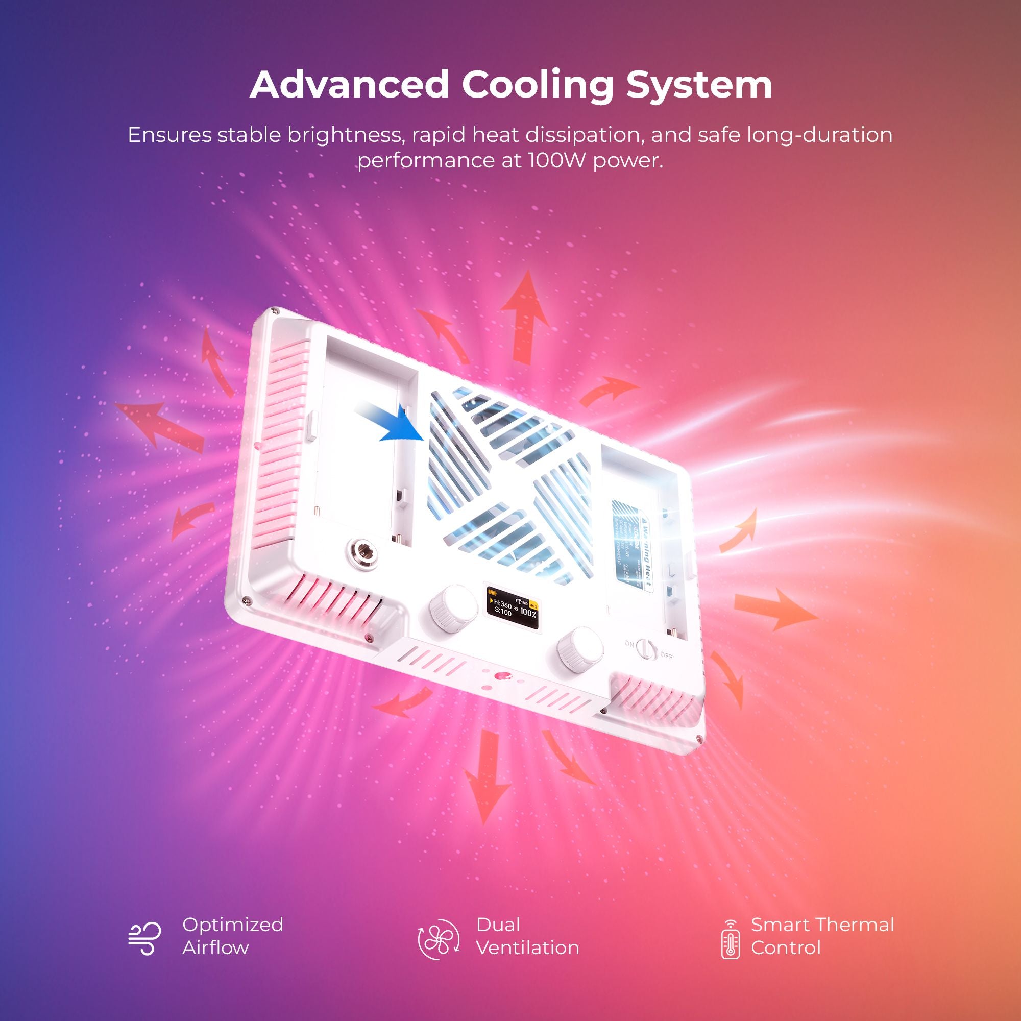 Digitek (LED-D100W RGB) Portable 100W RGB LED Video Light with Softbox & Power Bank, 24 Effects, 120° Wide Beam, 2500K–9900K Color Temp, 95+ CRI, 7950LM Output, Carry Bag Included, For Photo & Videography