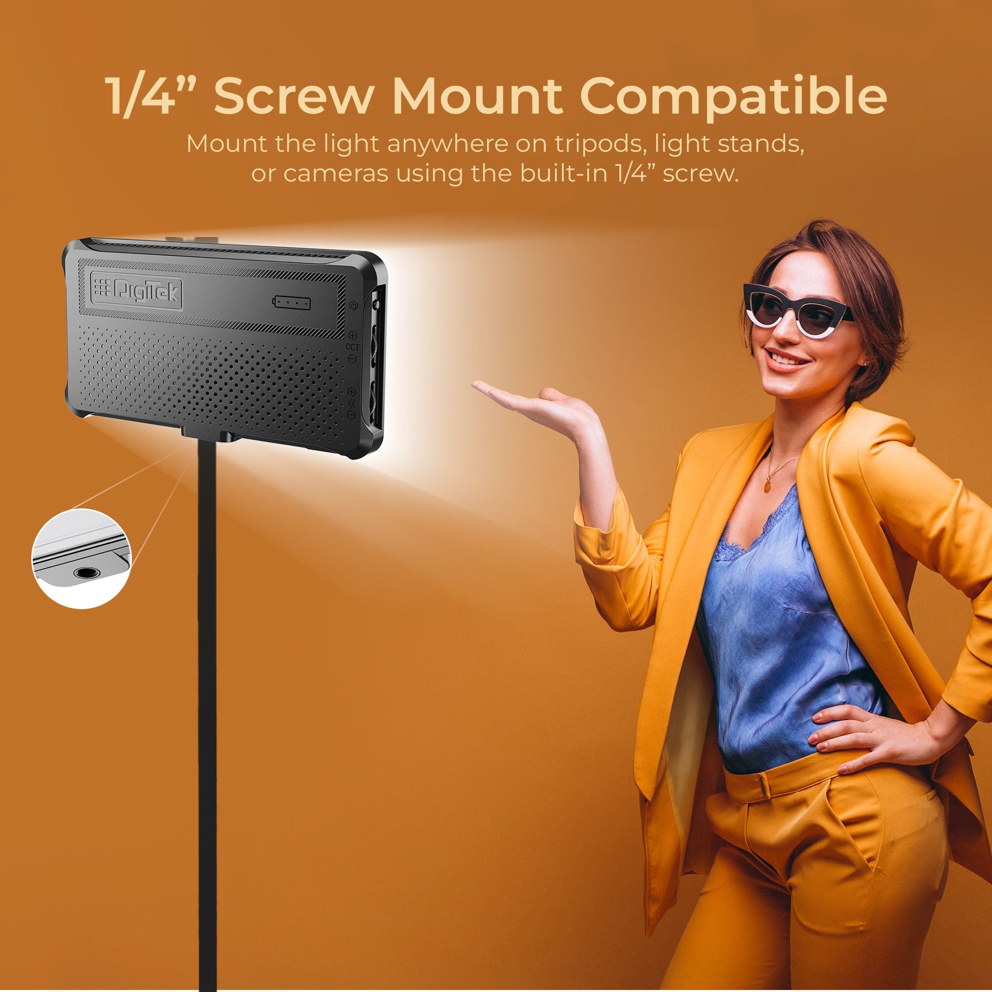 Digitek (LED-D180 BI) Portable Professional LED Video Light with 21 Preset Effects & 4000mAh Battery, Multi Scene Lightening & Colour Temperature & Brightness Control