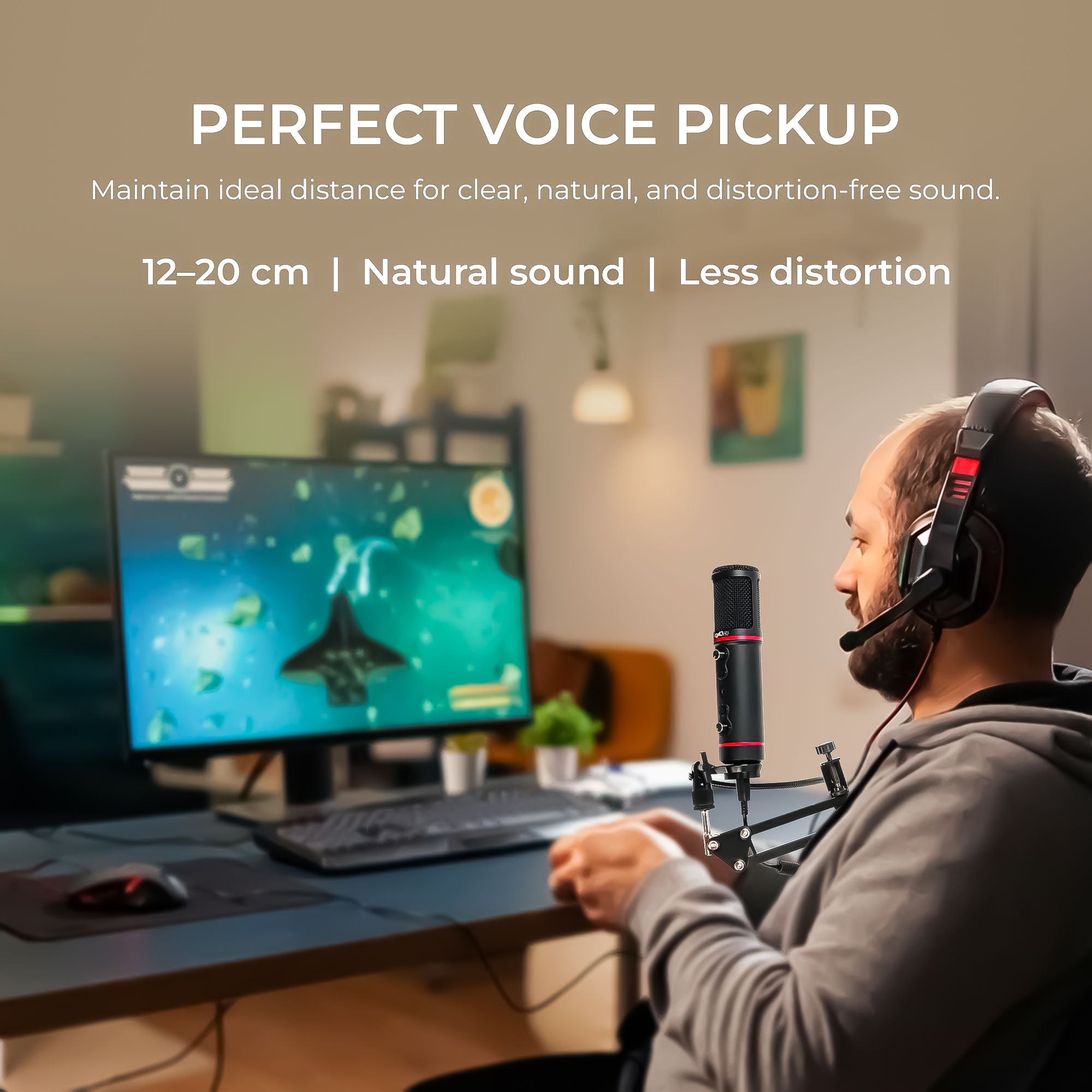 Digitek (DM-501) USB Podcast & Gaming Condenser Microphone Kit with Arm & Pop Filter, High Sensitivity, Noise Cancellation, Vol Adjustment & Mute, Use with PS4, PS5 ,PC & Smartphone for Live Streaming