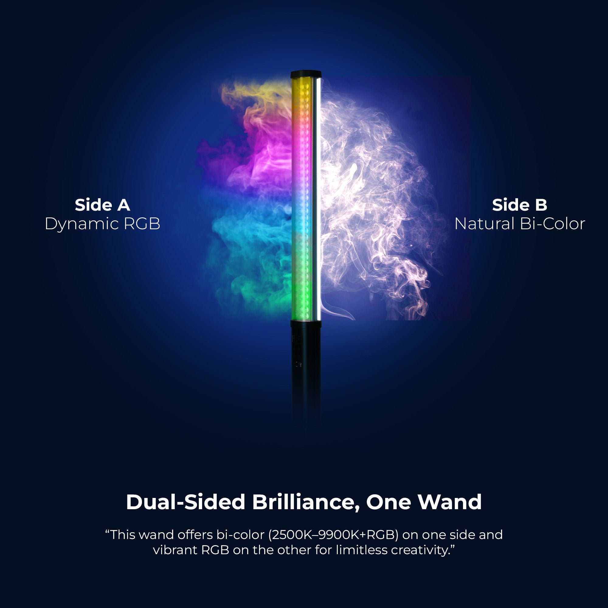 Digitek (DSL 555 RGB) Portable 38W Handheld LED Stick Light Wand, Video Light with 14200LM, 2500K–9900K Dual Color Temp, App Control, OLED Display & 24 FX Modes, Professional Photography & Videography Support