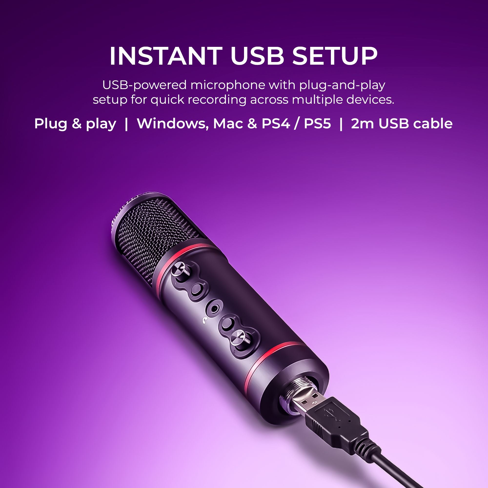 Digitek (DM-501) USB Podcast & Gaming Condenser Microphone Kit with Arm & Pop Filter, High Sensitivity, Noise Cancellation, Vol Adjustment & Mute, Use with PS4, PS5 ,PC & Smartphone for Live Streaming